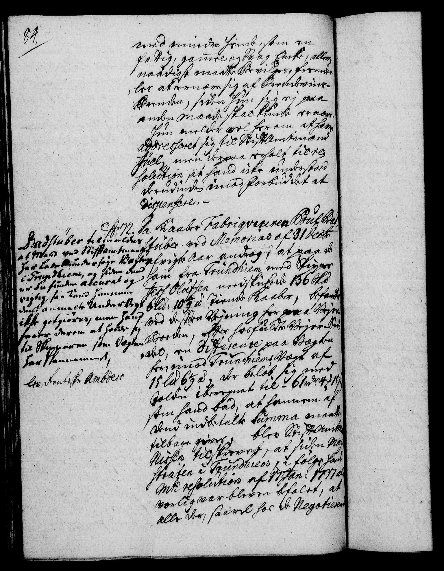 Rentekammeret, Kammerkanselliet, AV/RA-EA-3111/G/Gh/Gha/L0023: Norsk ekstraktmemorialprotokoll (merket RK 53.68), 1741-1742, p. 84