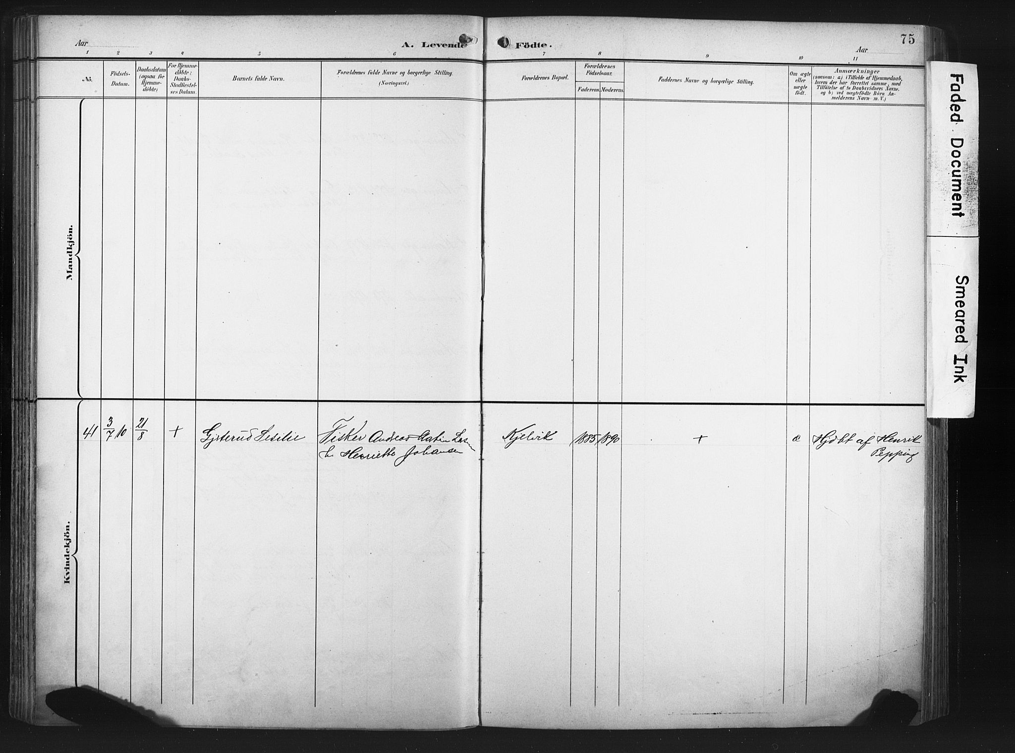 Måsøy sokneprestkontor, AV/SATØ-S-1348/H/Ha/L0008kirke: Parish register (official) no. 8, 1900-1910, p. 75