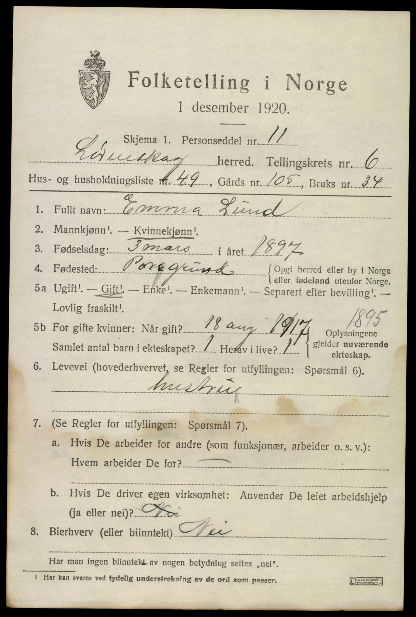 SAO, 1920 census for Lørenskog, 1920, p. 5512