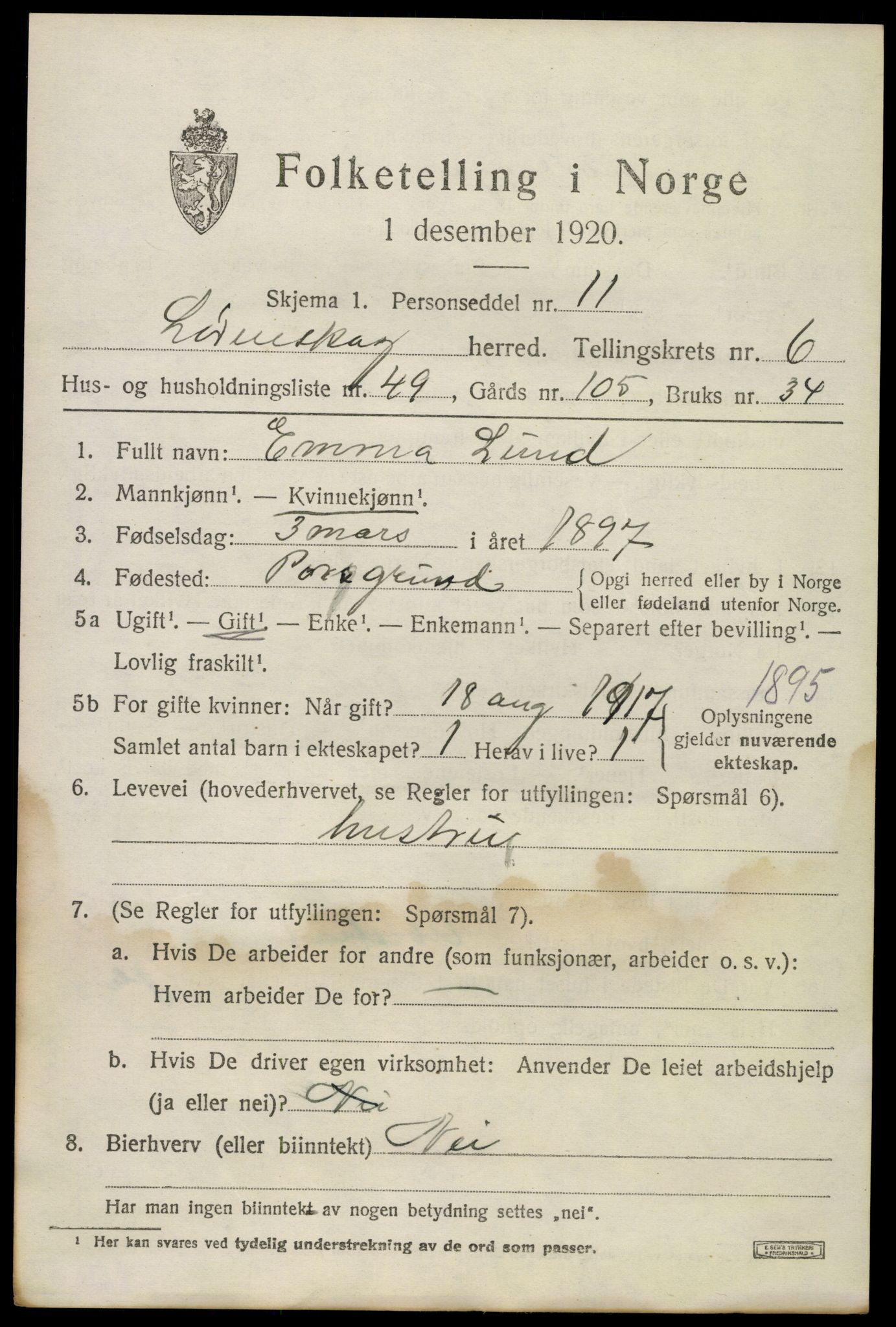 SAO, 1920 census for Lørenskog, 1920, p. 5512