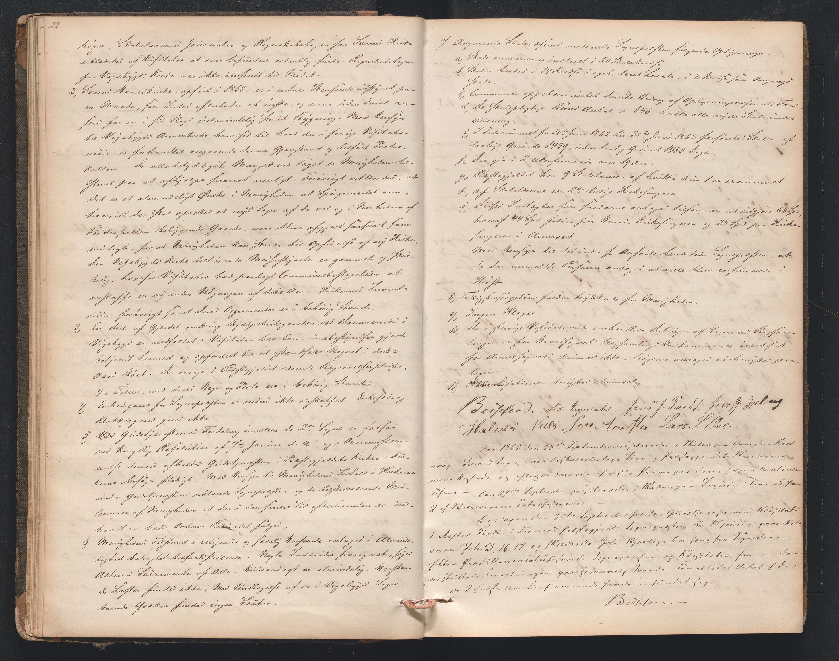 Nordre Sunnhordland prosti, AV/SAB-A-99912/F/L0001: Visitasprotokoll , 1860-1959, p. 22