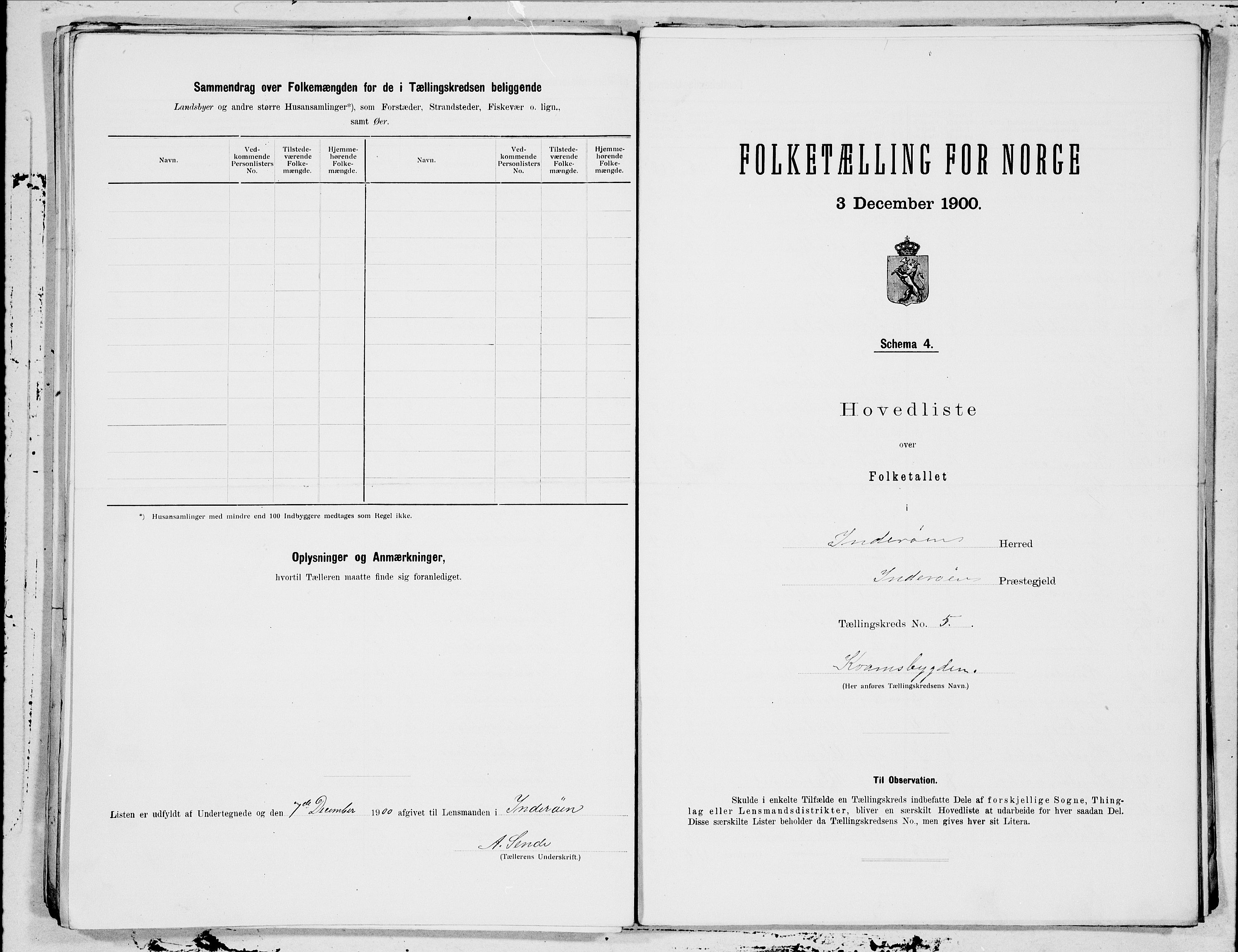 SAT, 1900 census for Inderøy, 1900, p. 10