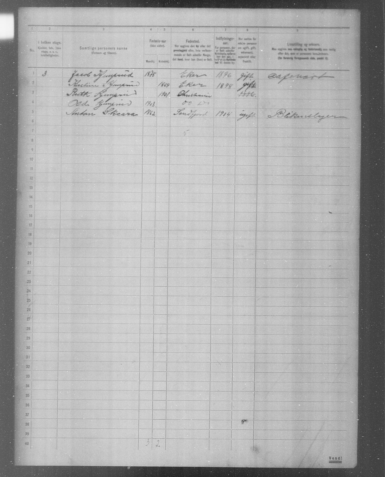 OBA, Municipal Census 1904 for Kristiania, 1904, p. 4163