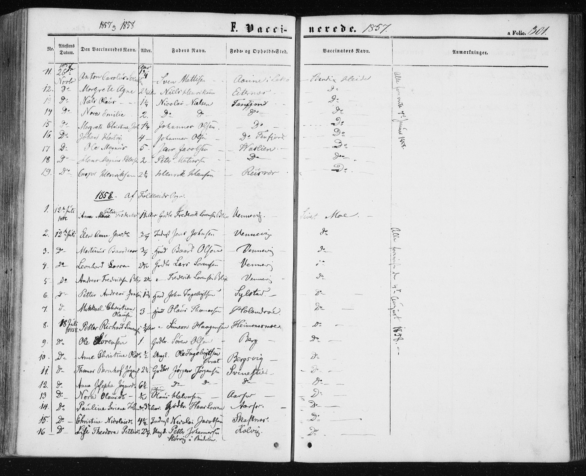 Ministerialprotokoller, klokkerbøker og fødselsregistre - Nord-Trøndelag, AV/SAT-A-1458/780/L0641: Parish register (official) no. 780A06, 1857-1874, p. 301