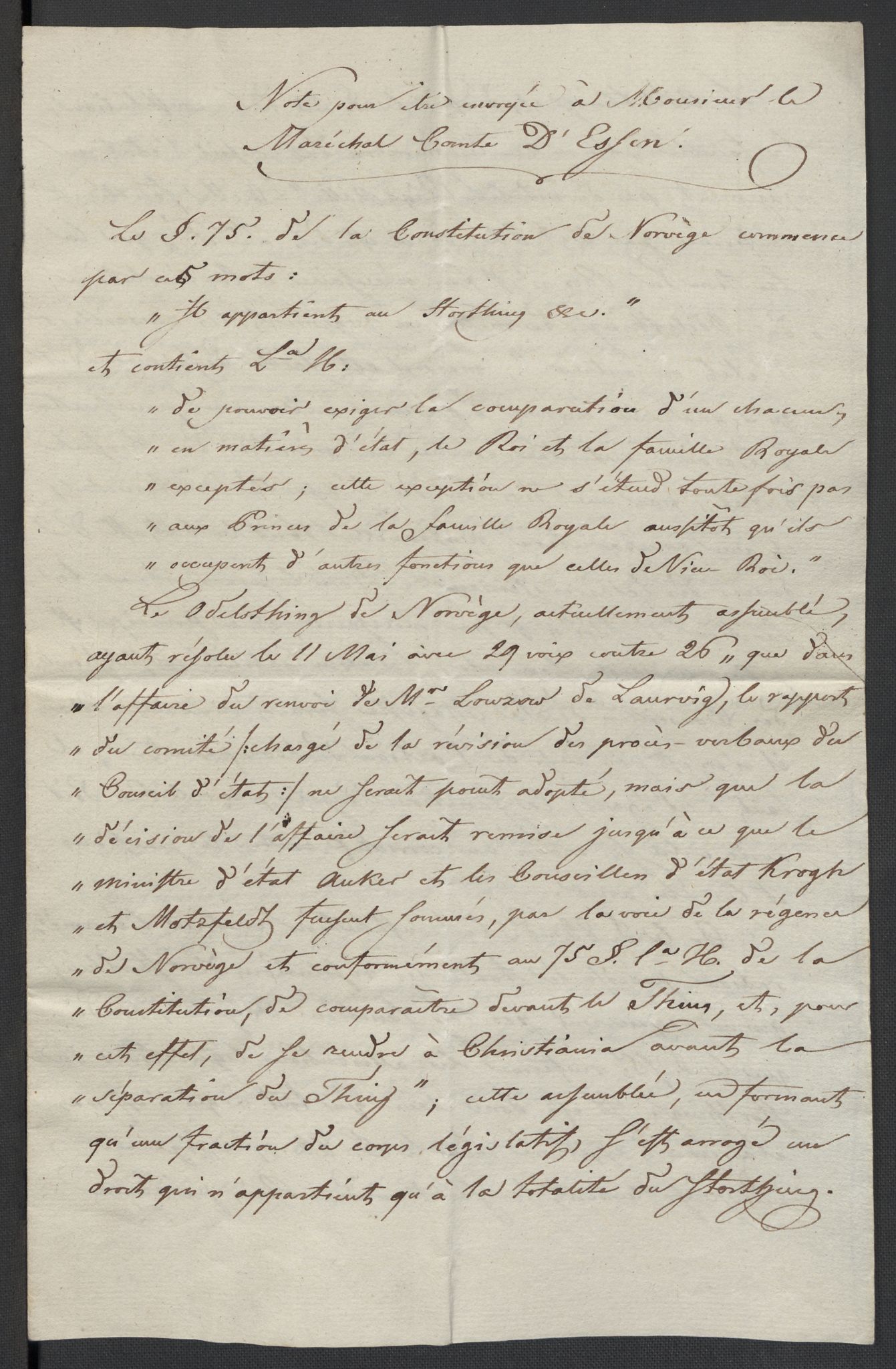 Christie, Wilhelm Frimann Koren, RA/PA-0014/F/L0005: Christies dokumenter fra Stortinget, 1815-1816, p. 256