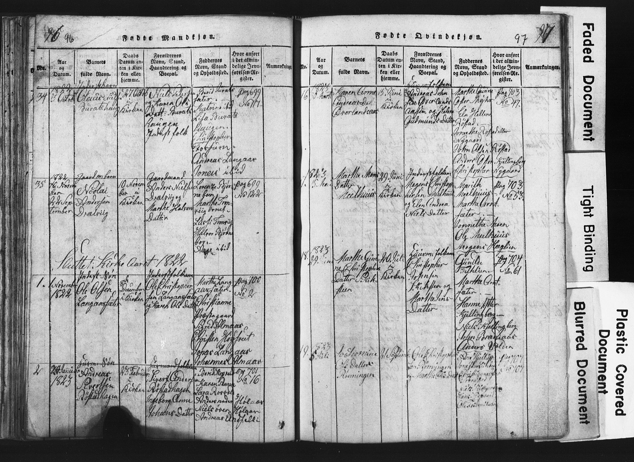 Ministerialprotokoller, klokkerbøker og fødselsregistre - Nord-Trøndelag, AV/SAT-A-1458/701/L0017: Parish register (copy) no. 701C01, 1817-1825, p. 96-97