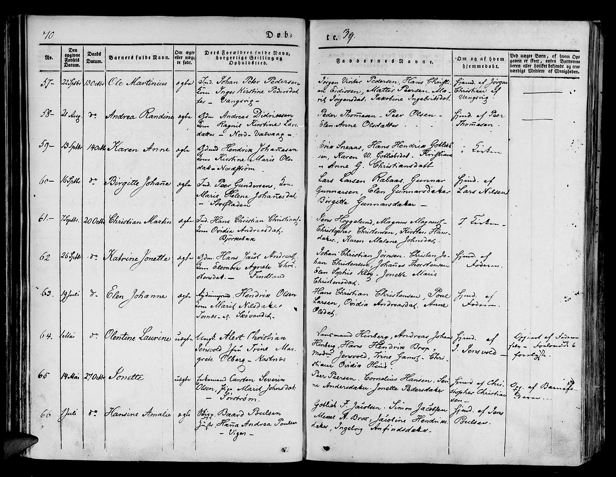 Tranøy sokneprestkontor, SATØ/S-1313/I/Ia/Iaa/L0005kirke: Parish register (official) no. 5, 1829-1844, p. 70