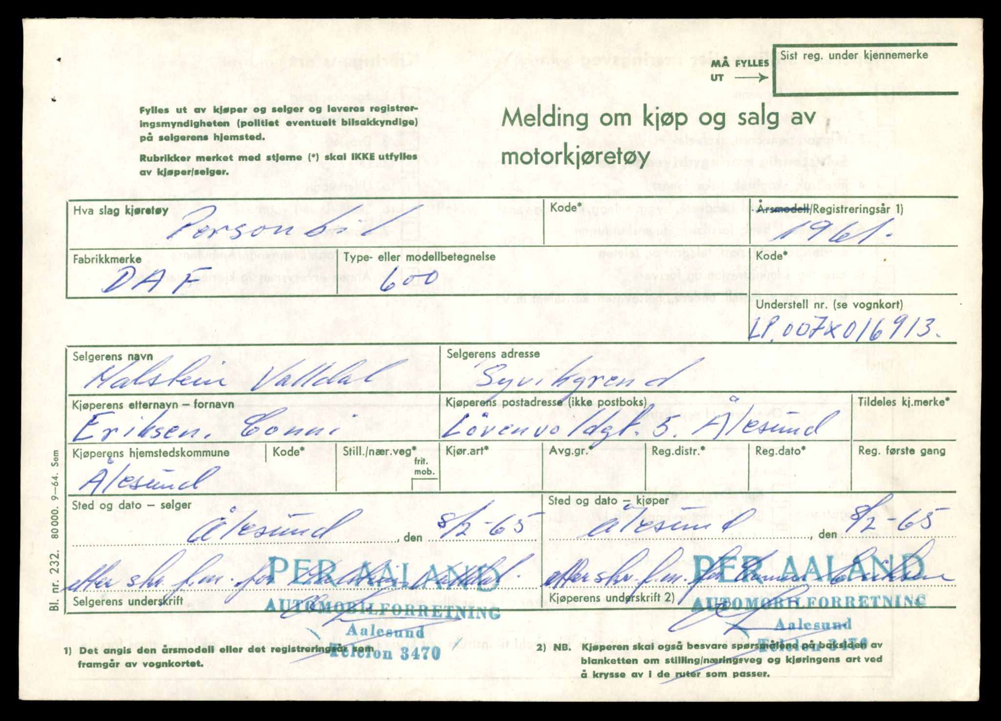 Møre og Romsdal vegkontor - Ålesund trafikkstasjon, AV/SAT-A-4099/F/Fe/L0022: Registreringskort for kjøretøy T 10584 - T 10694, 1927-1998, p. 1007