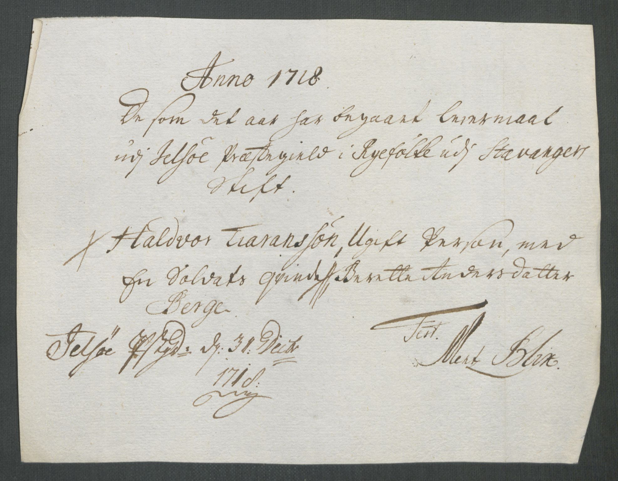 Rentekammeret inntil 1814, Reviderte regnskaper, Fogderegnskap, AV/RA-EA-4092/R47/L2871: Fogderegnskap Ryfylke, 1718, p. 290