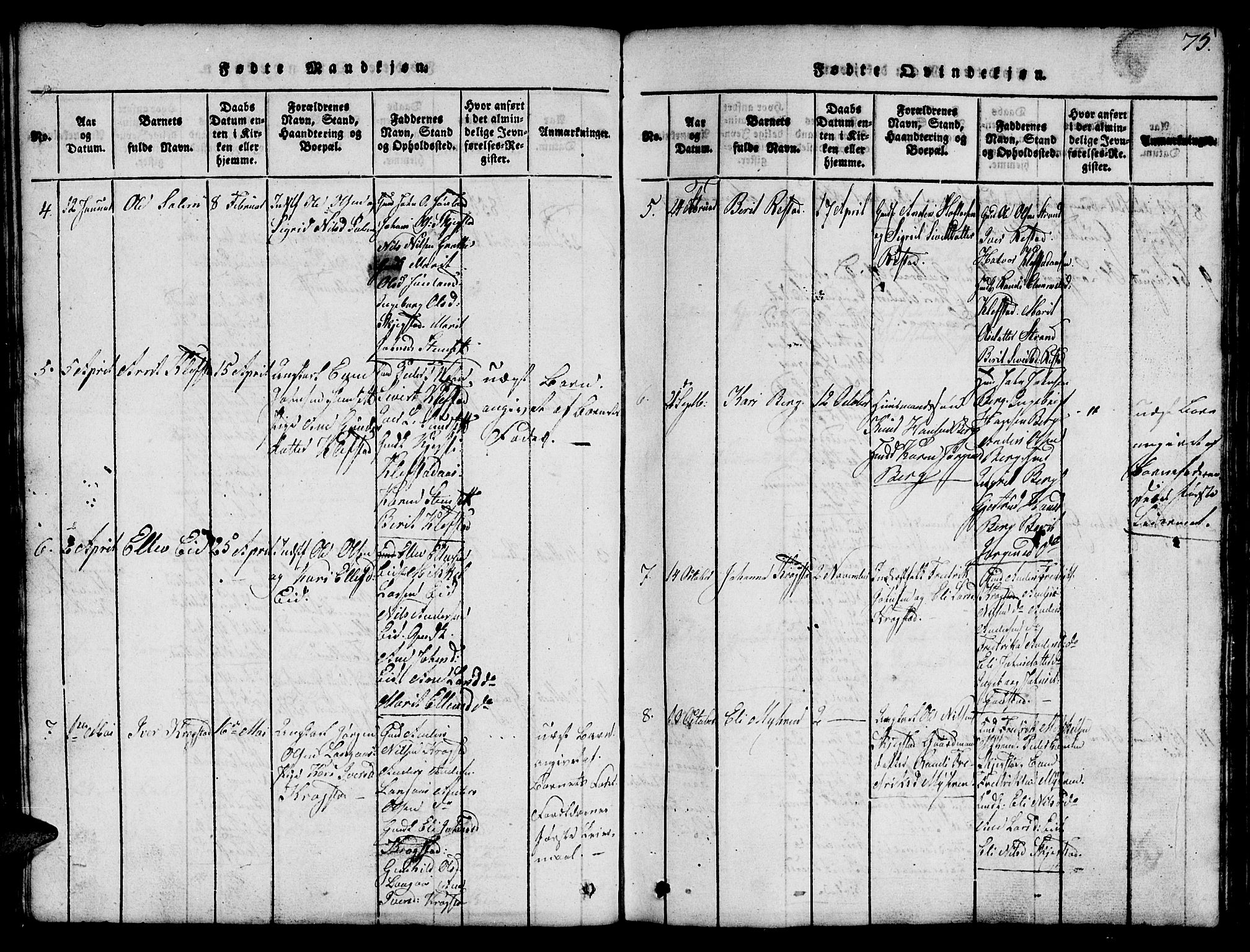 Ministerialprotokoller, klokkerbøker og fødselsregistre - Sør-Trøndelag, SAT/A-1456/694/L1130: Parish register (copy) no. 694C02, 1816-1857, p. 75