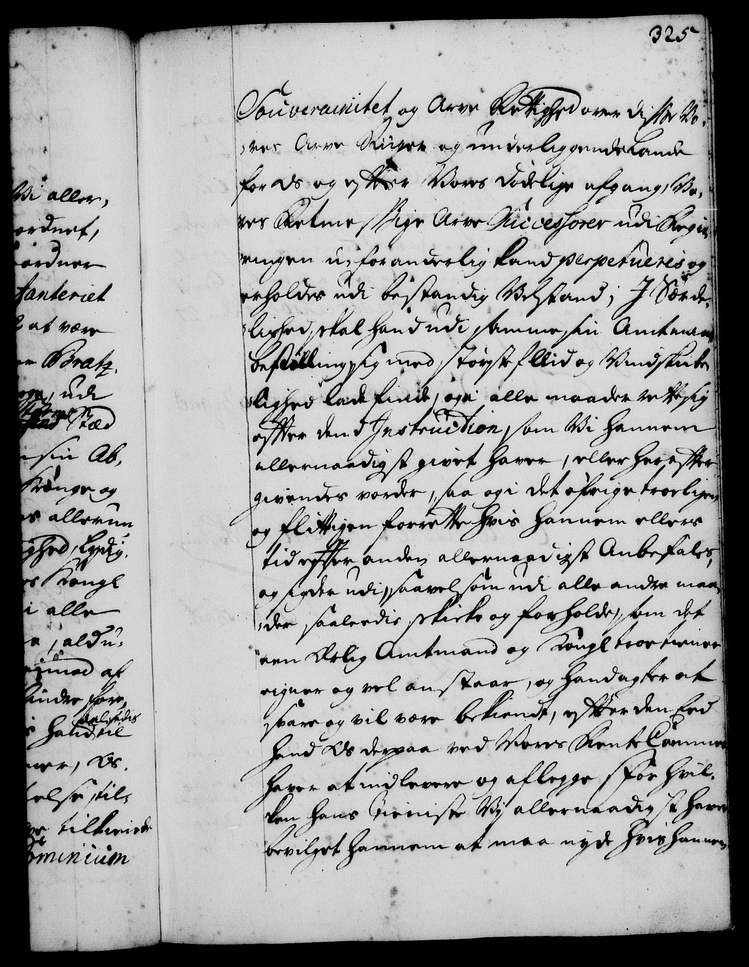 Rentekammeret, Kammerkanselliet, RA/EA-3111/G/Gg/Gge/L0001: Norsk bestallingsprotokoll med register (merket RK 53.25), 1720-1730, p. 325