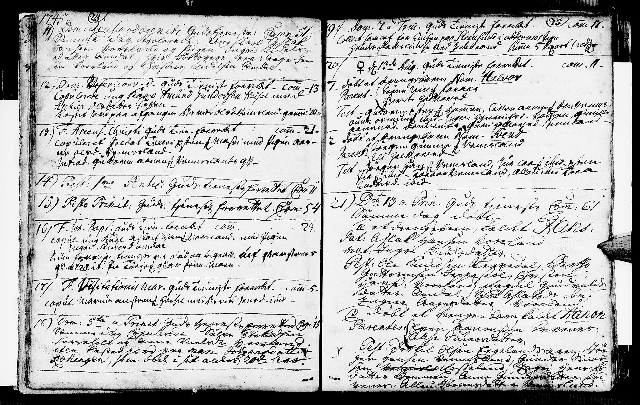 Vennesla sokneprestkontor, SAK/1111-0045/Fa/Fab/L0001: Parish register (official) no. A 1, 1741-1794, p. 24-25