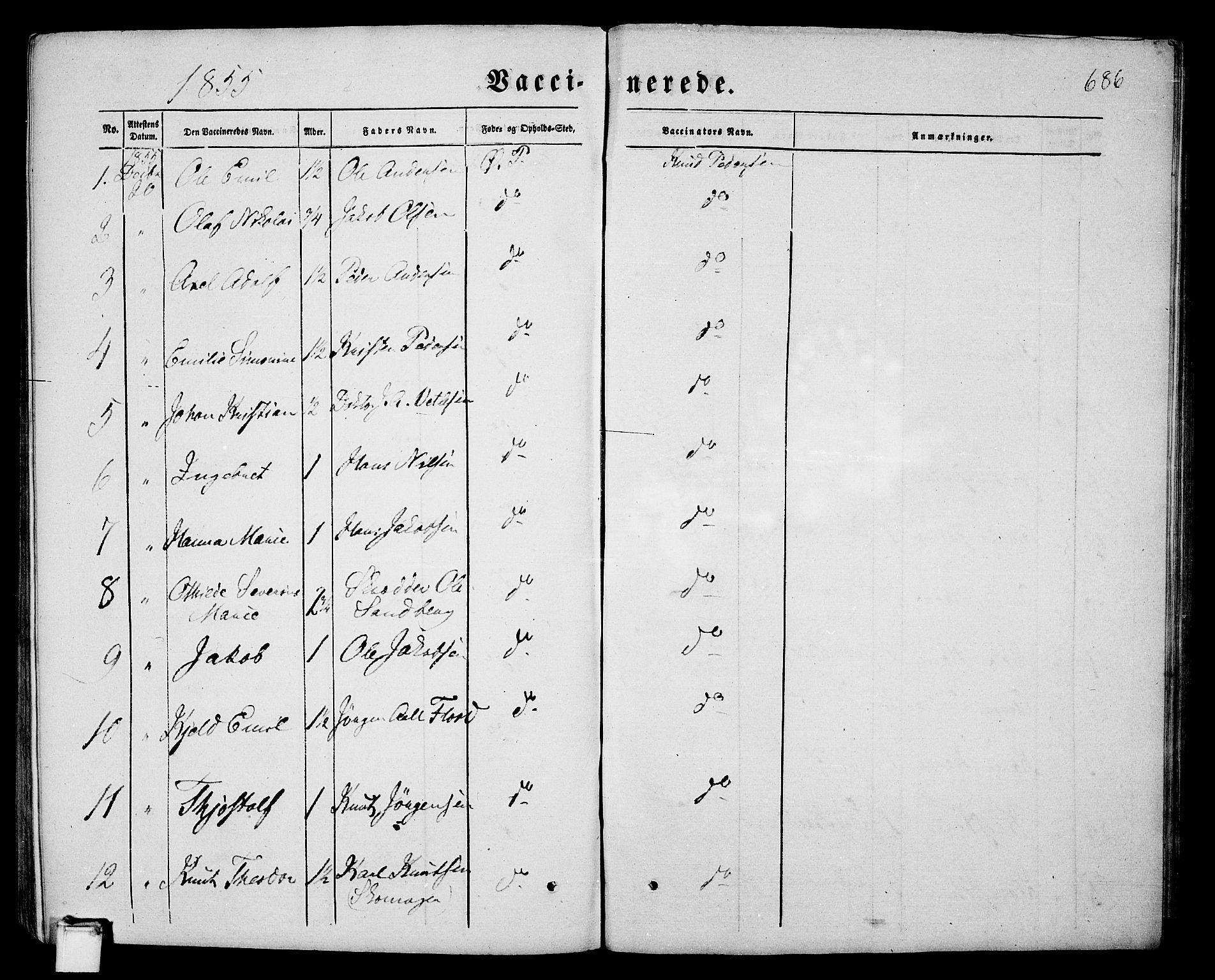 Porsgrunn kirkebøker , SAKO/A-104/G/Gb/L0004: Parish register (copy) no. II 4, 1853-1882, p. 686