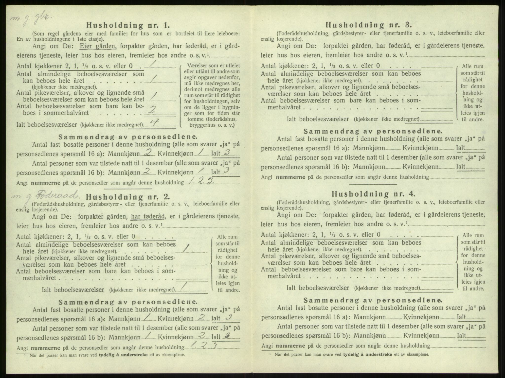 SAB, 1920 census for Gulen, 1920, p. 396