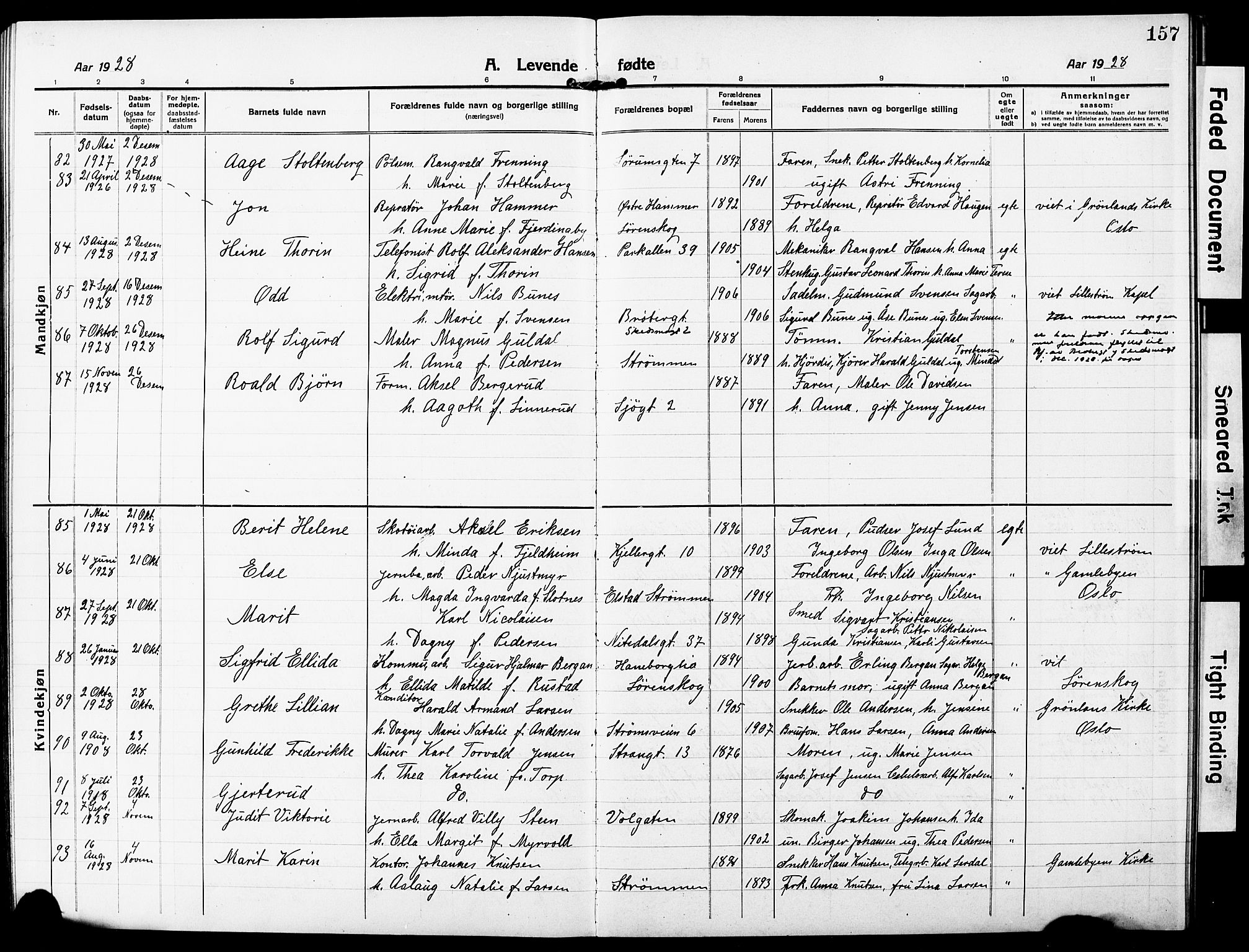 Skedsmo prestekontor Kirkebøker, AV/SAO-A-10033a/G/Gc/L0002: Parish register (copy) no. III 2, 1917-1931, p. 157