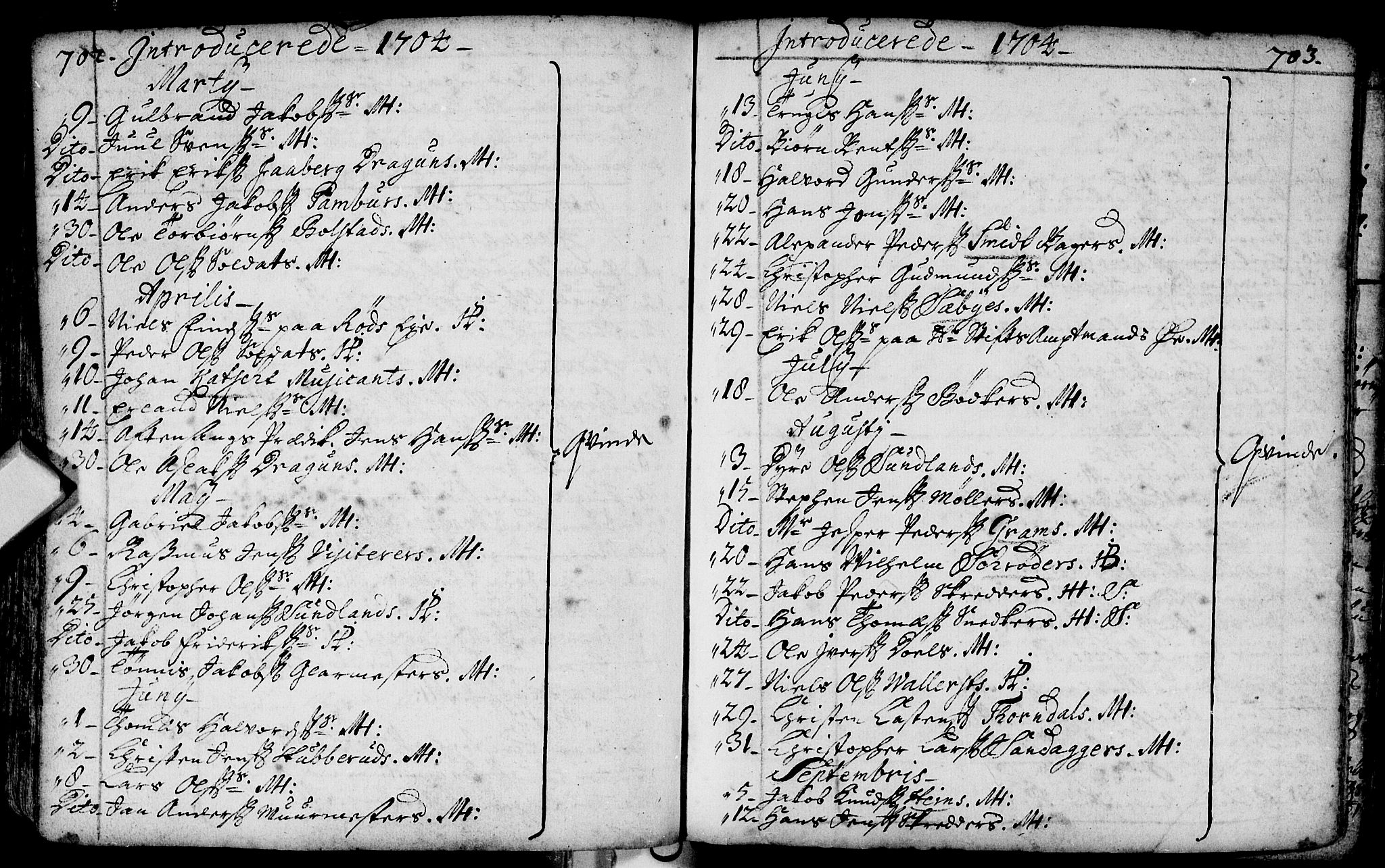 Bragernes kirkebøker, AV/SAKO-A-6/F/Fa/L0002: Parish register (official) no. I 2, 1680-1705, p. 702-703