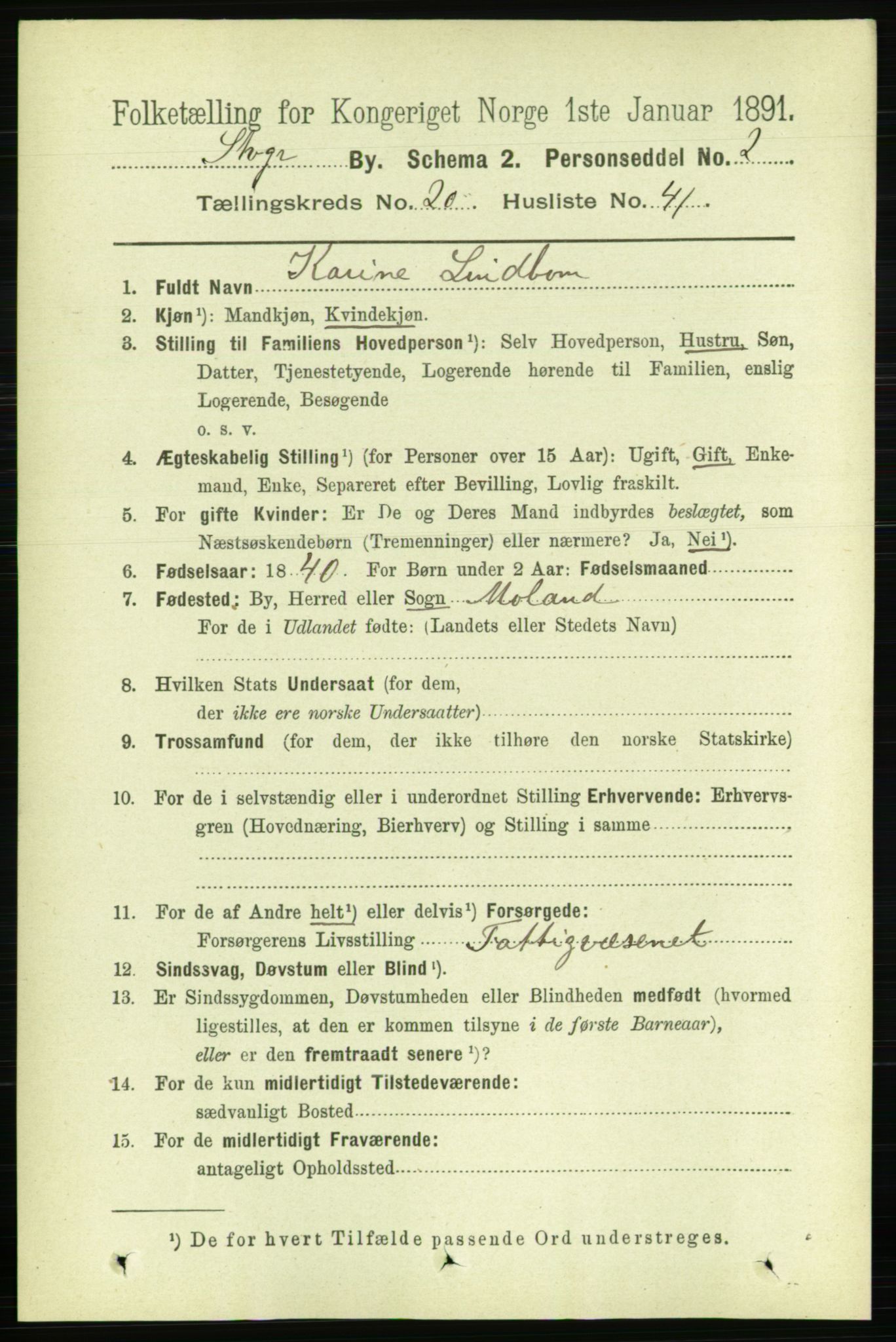 RA, 1891 census for 1103 Stavanger, 1891, p. 23397