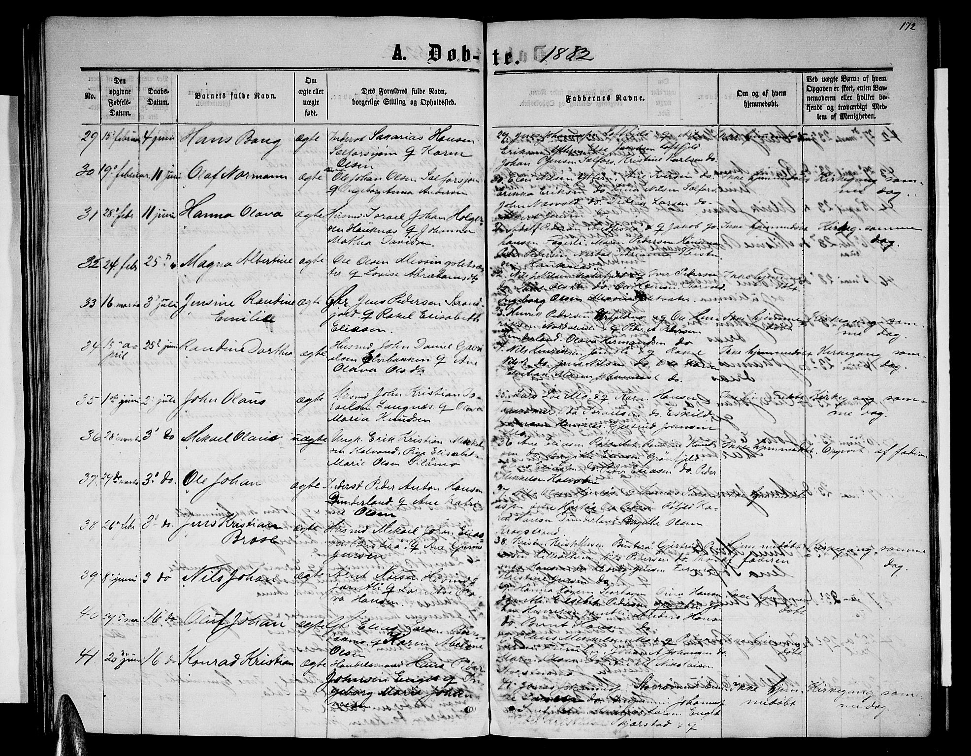 Ministerialprotokoller, klokkerbøker og fødselsregistre - Nordland, AV/SAT-A-1459/827/L0415: Parish register (copy) no. 827C04, 1864-1886, p. 172