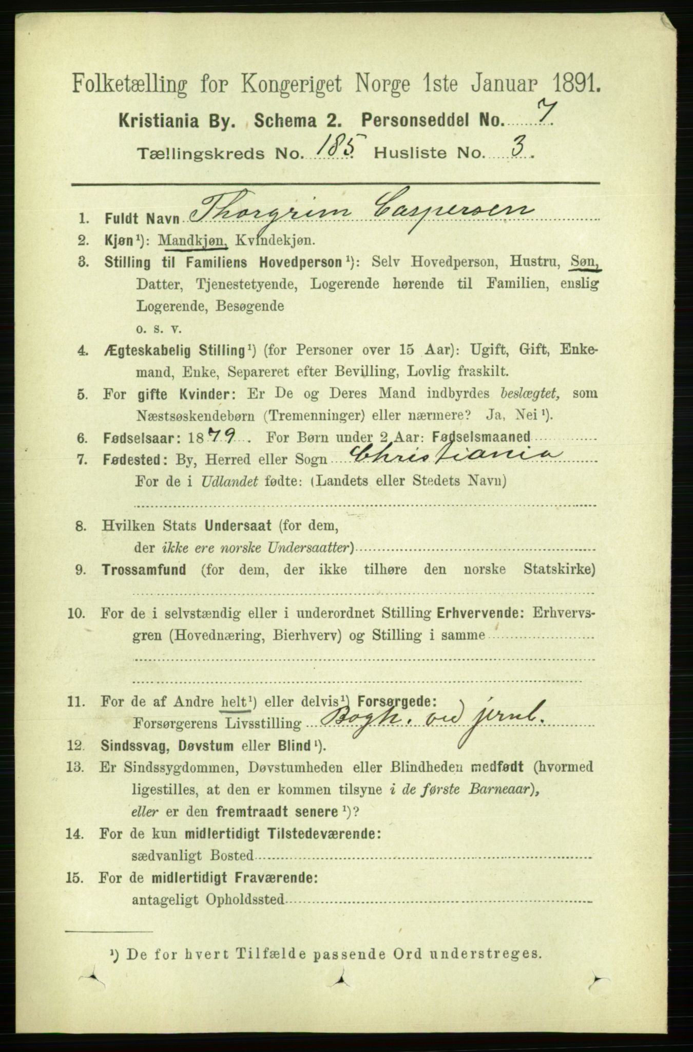 RA, 1891 census for 0301 Kristiania, 1891, p. 110917