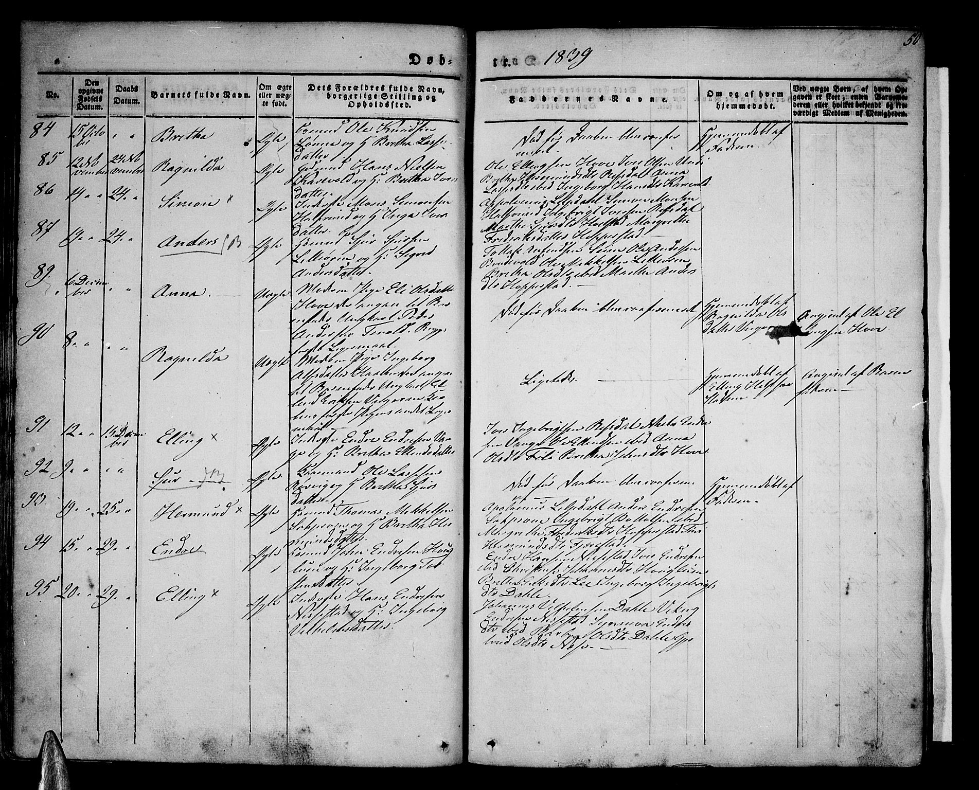 Vik sokneprestembete, AV/SAB-A-81501/H/Haa/Haaa/L0007: Parish register (official) no. A 7, 1831-1845, p. 50