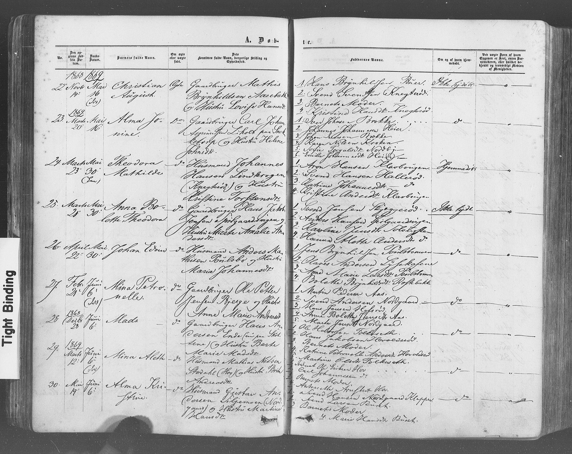 Idd prestekontor Kirkebøker, AV/SAO-A-10911/F/Fc/L0005: Parish register (official) no. III 5, 1861-1877, p. 96