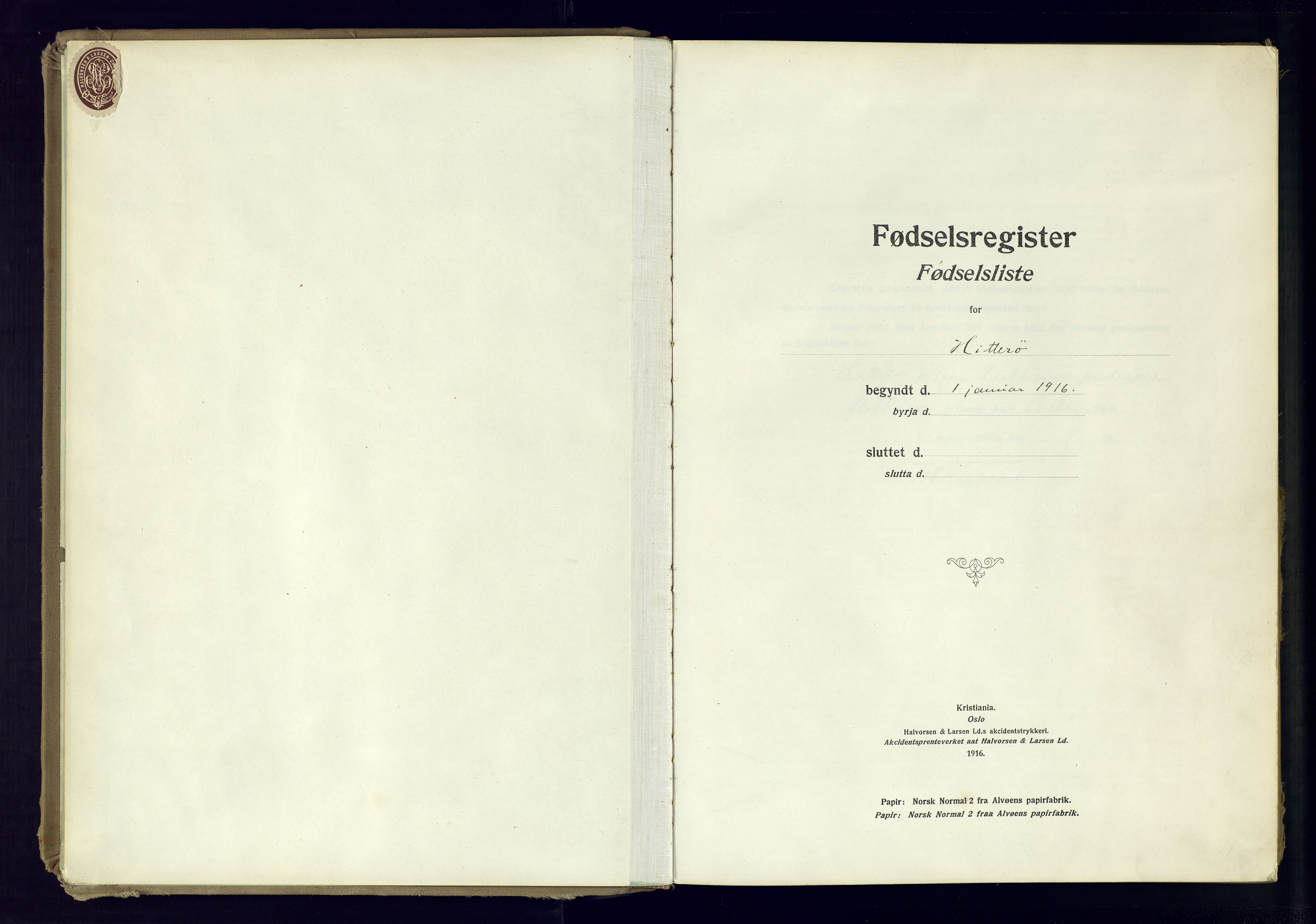 Flekkefjord sokneprestkontor, AV/SAK-1111-0012/J/Ja/L0007: Birth register no. 7, 1916-1982