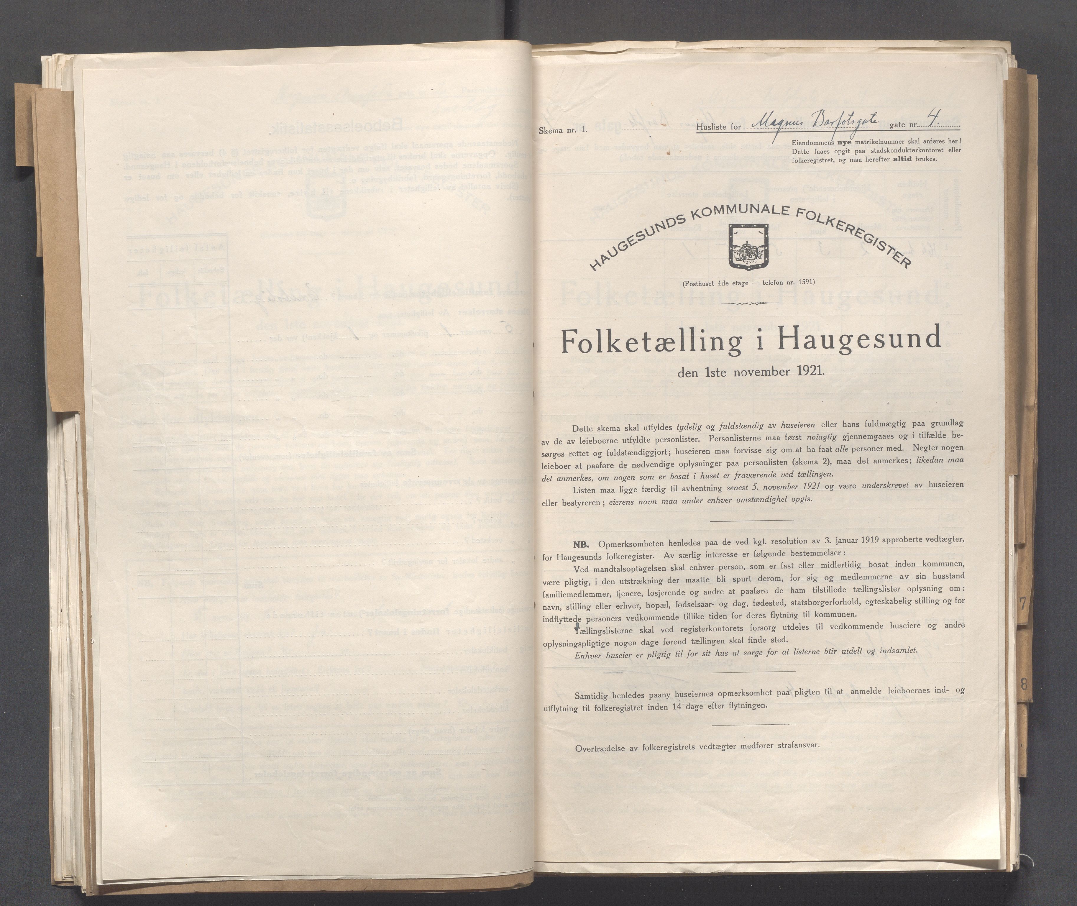 IKAR, Local census 1.11.1921 for Haugesund, 1921, p. 3052