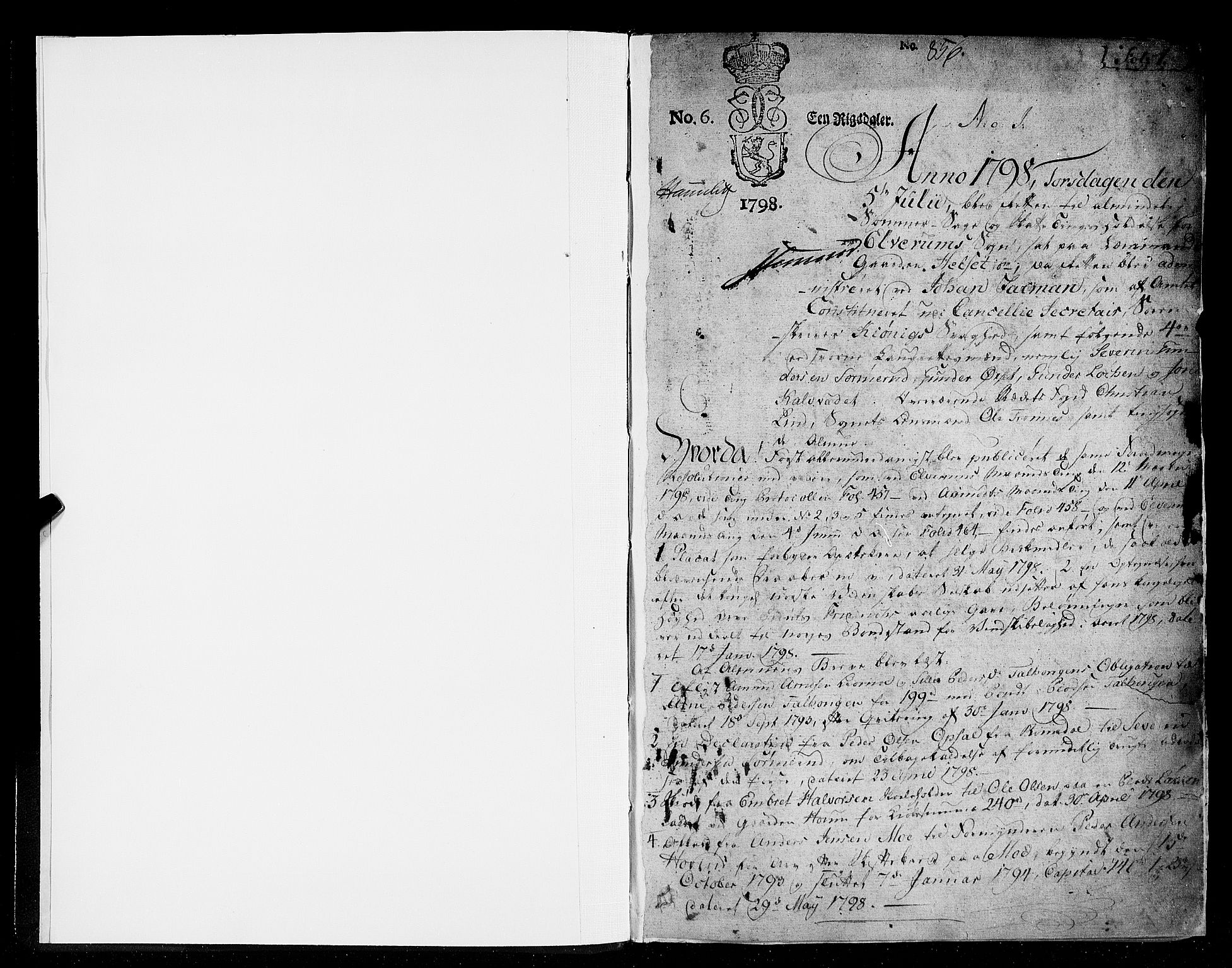 Østerdalen sorenskriveri, SAH/TING-032/G/Gb/L0009: Tingbok, 1798-1804, p. 1
