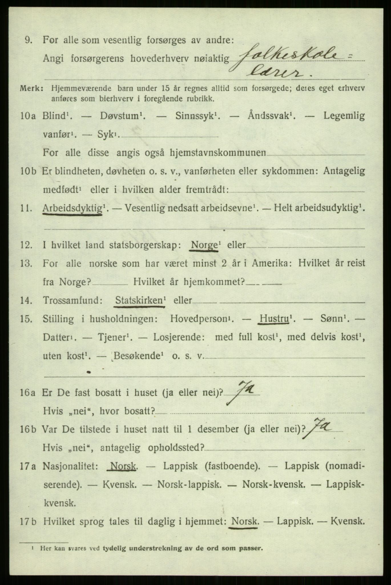 SATØ, 1920 census for Kvæfjord, 1920, p. 4508