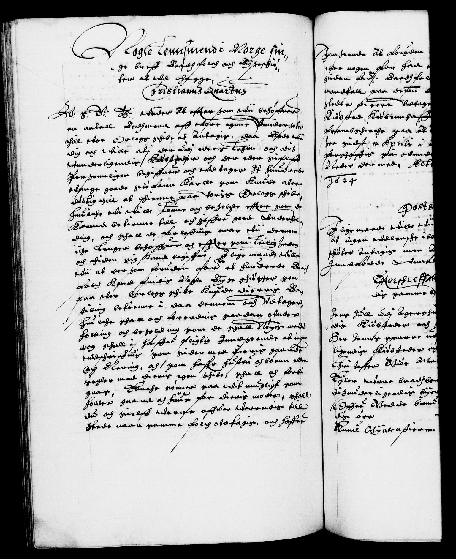 Danske Kanselli 1572-1799, RA/EA-3023/F/Fc/Fca/Fcab/L0004: Norske tegnelser (mikrofilm), 1617-1627, p. 424b