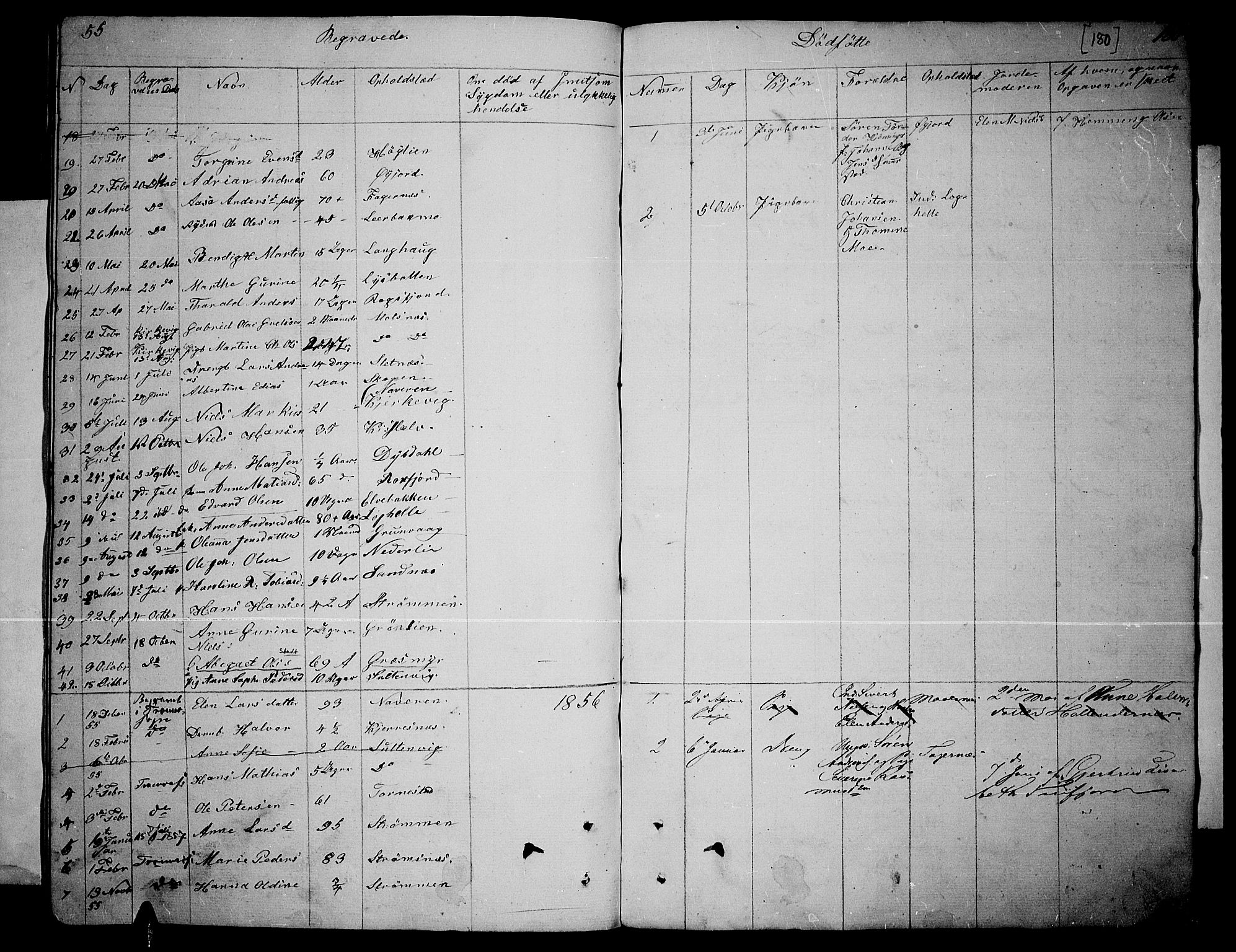 Lenvik sokneprestembete, AV/SATØ-S-1310/H/Ha/Hab/L0003klokker: Parish register (copy) no. 3, 1844-1858, p. 180