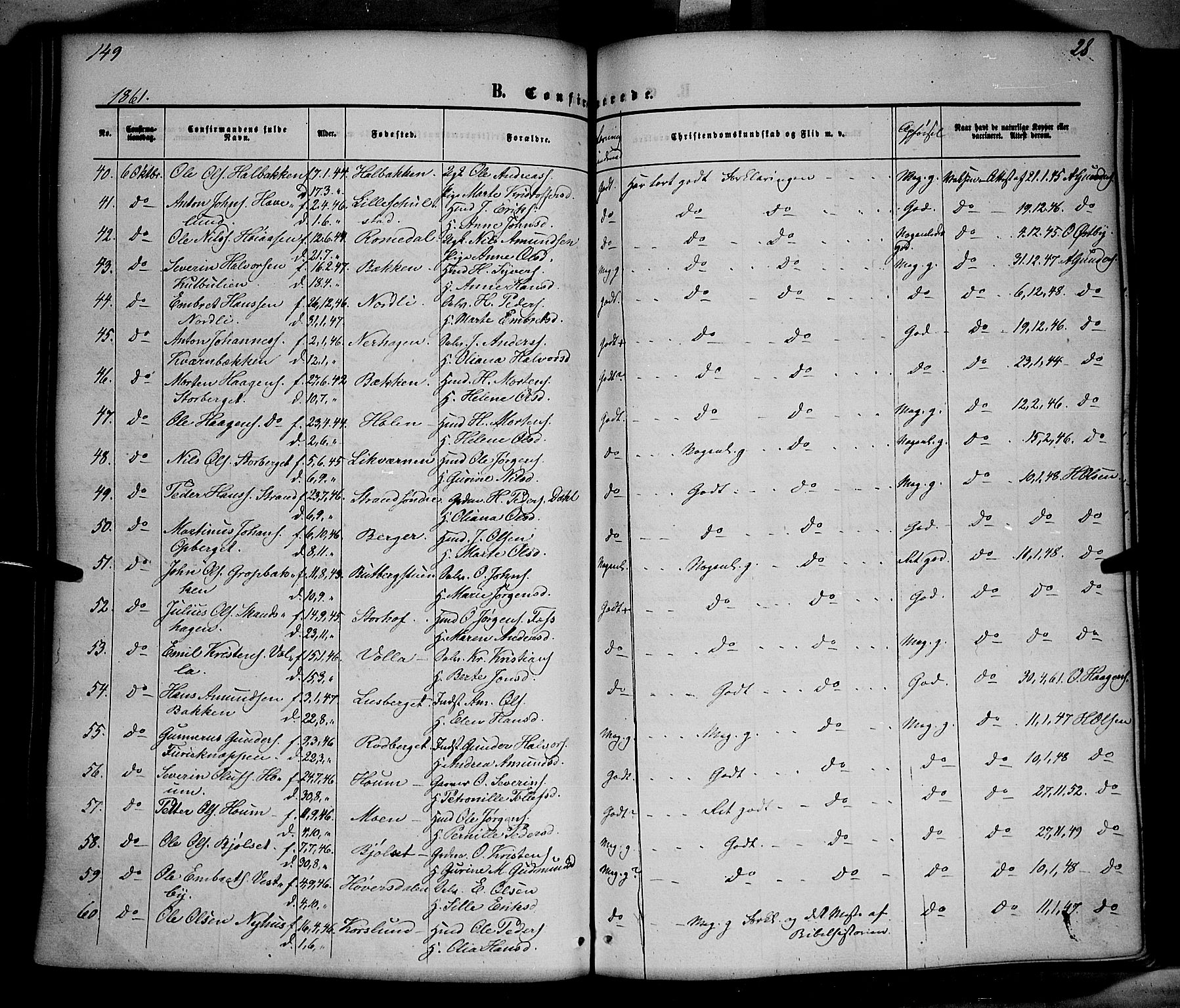 Elverum prestekontor, AV/SAH-PREST-044/H/Ha/Haa/L0010: Parish register (official) no. 10, 1857-1868, p. 149