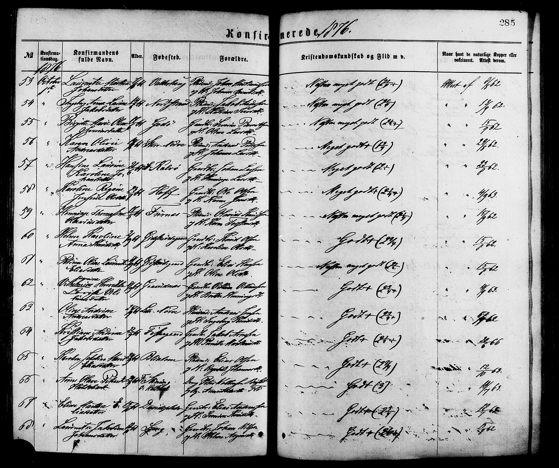 Ministerialprotokoller, klokkerbøker og fødselsregistre - Møre og Romsdal, SAT/A-1454/528/L0400: Parish register (official) no. 528A11, 1871-1879, p. 285