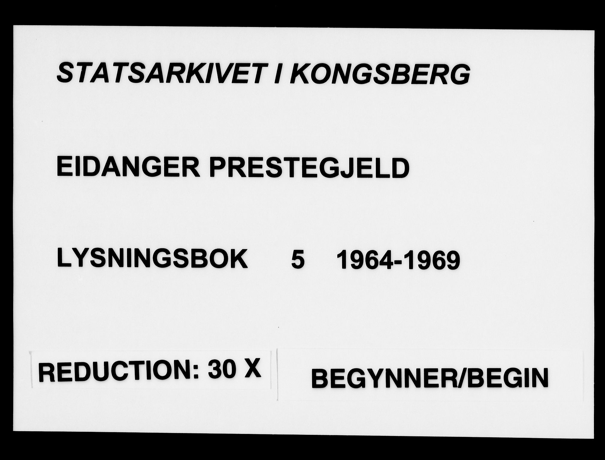 Eidanger kirkebøker, SAKO/A-261/H/Ha/L0005: Banns register no. 5, 1964-1969