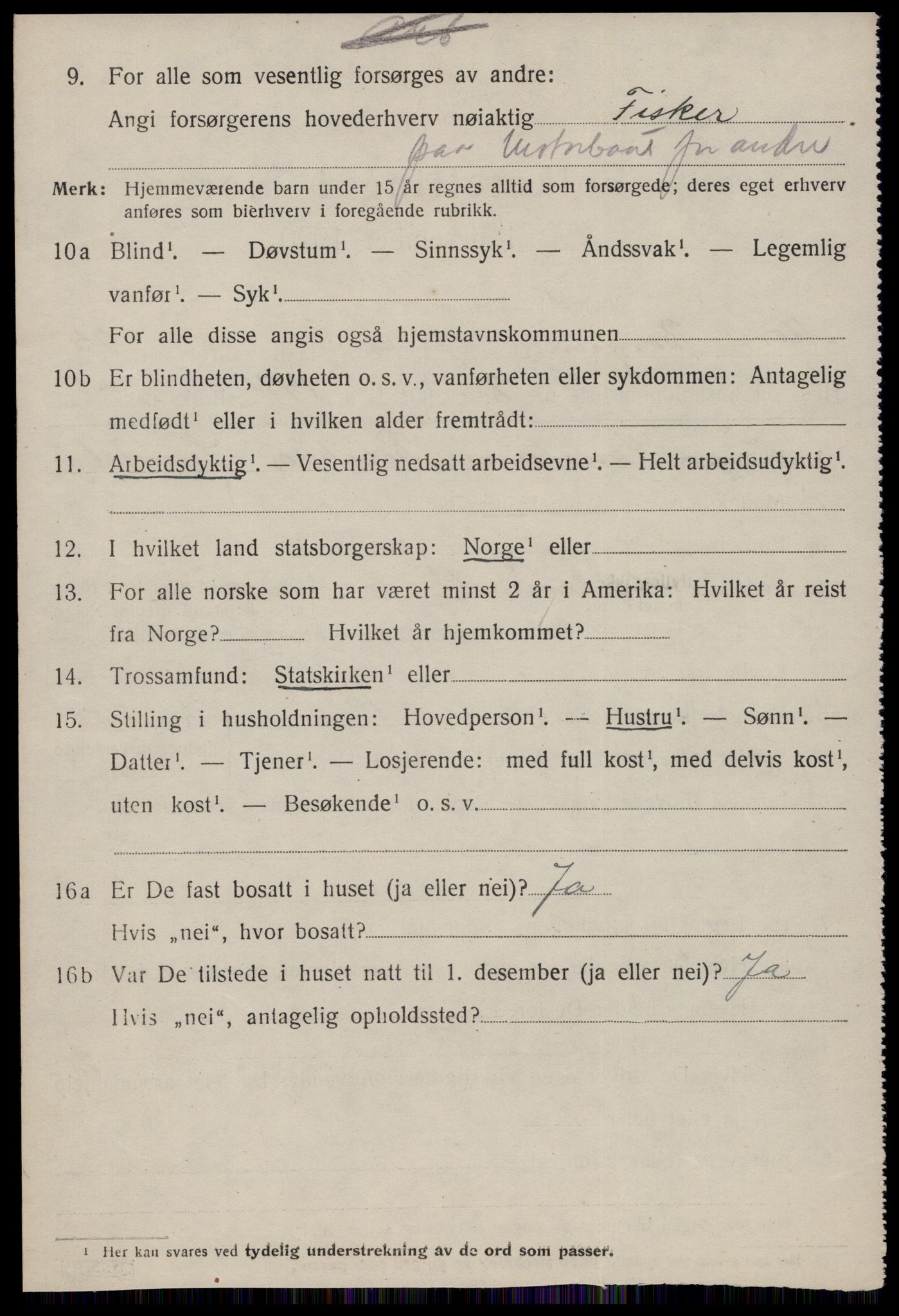 SAT, 1920 census for Borgund, 1920, p. 16809