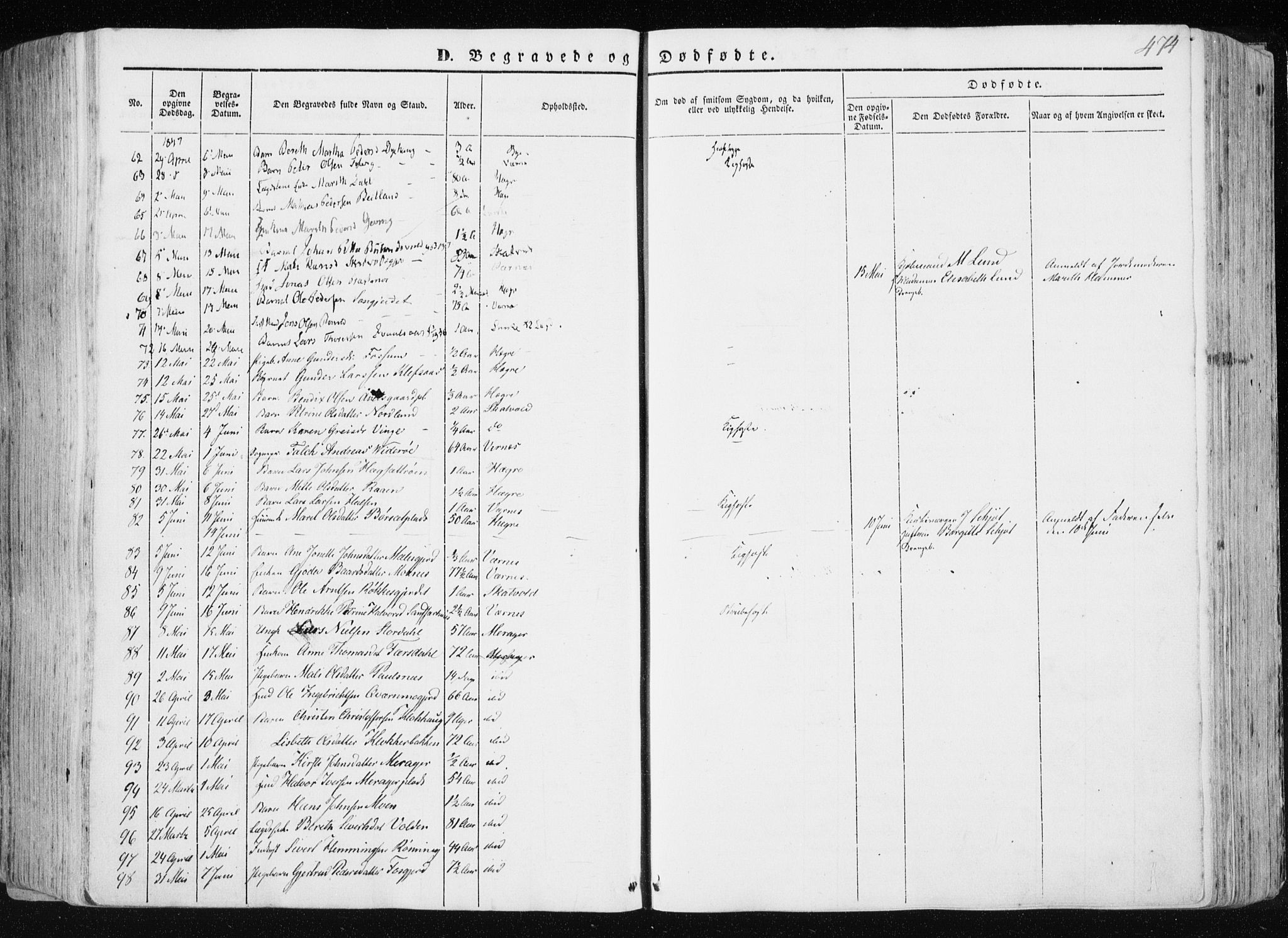 Ministerialprotokoller, klokkerbøker og fødselsregistre - Nord-Trøndelag, AV/SAT-A-1458/709/L0074: Parish register (official) no. 709A14, 1845-1858, p. 474