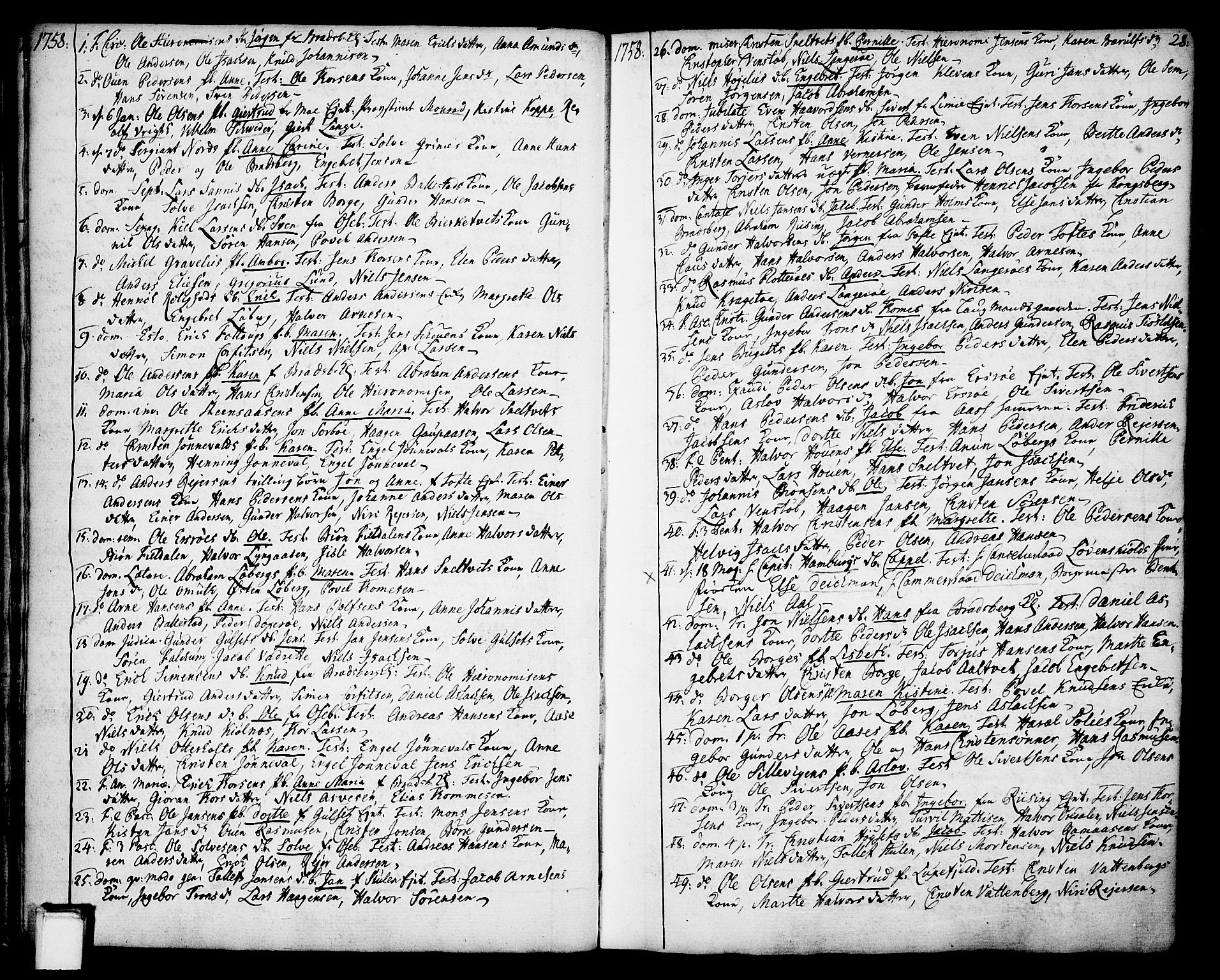 Gjerpen kirkebøker, SAKO/A-265/F/Fa/L0002: Parish register (official) no. I 2, 1747-1795, p. 28
