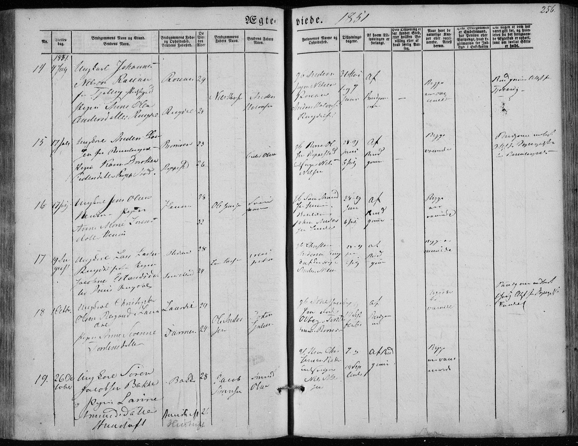 Hedrum kirkebøker, SAKO/A-344/F/Fa/L0006: Parish register (official) no. I 6, 1849-1857, p. 256
