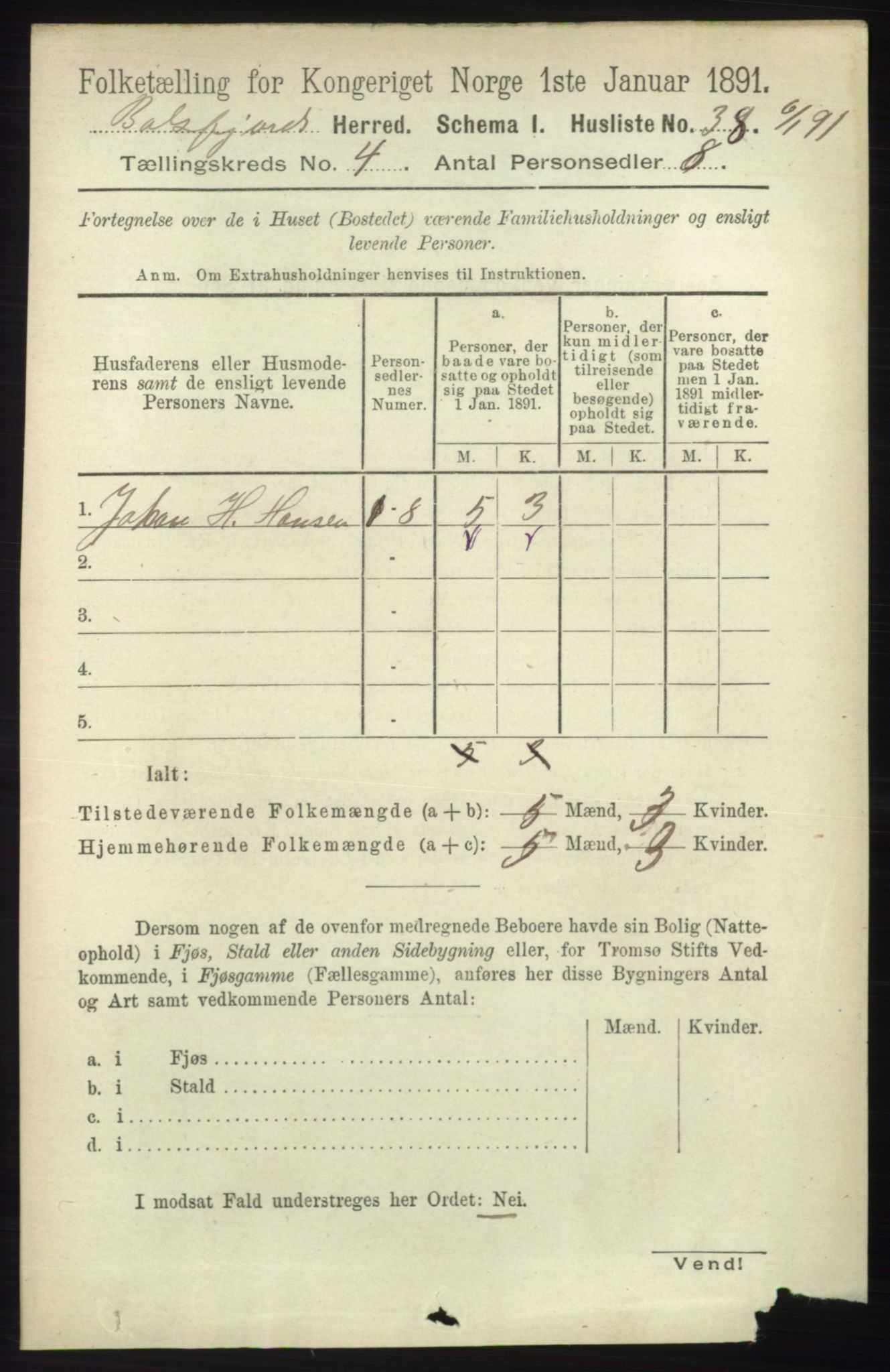 RA, 1891 census for 1933 Balsfjord, 1891, p. 1119