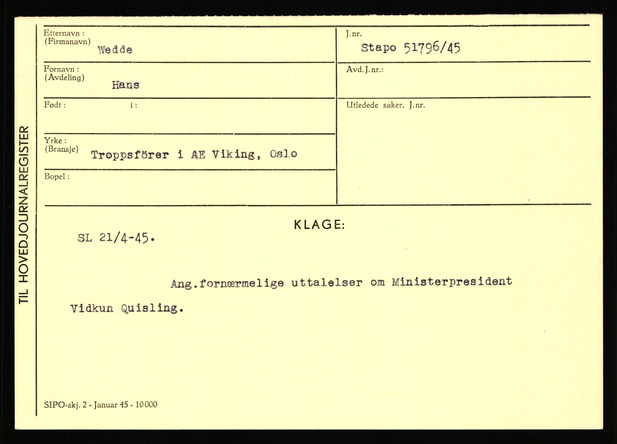 Statspolitiet - Hovedkontoret / Osloavdelingen, AV/RA-S-1329/C/Ca/L0016: Uberg - Øystese, 1943-1945, p. 2024