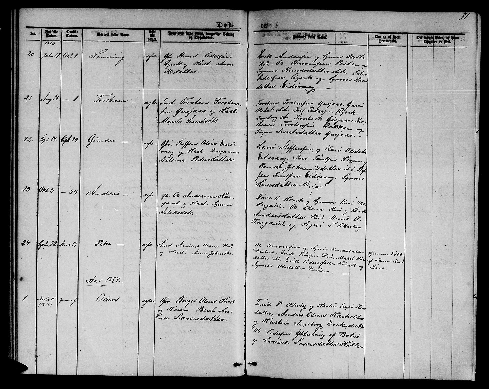 Ministerialprotokoller, klokkerbøker og fødselsregistre - Møre og Romsdal, SAT/A-1454/551/L0630: Parish register (copy) no. 551C02, 1867-1885, p. 31