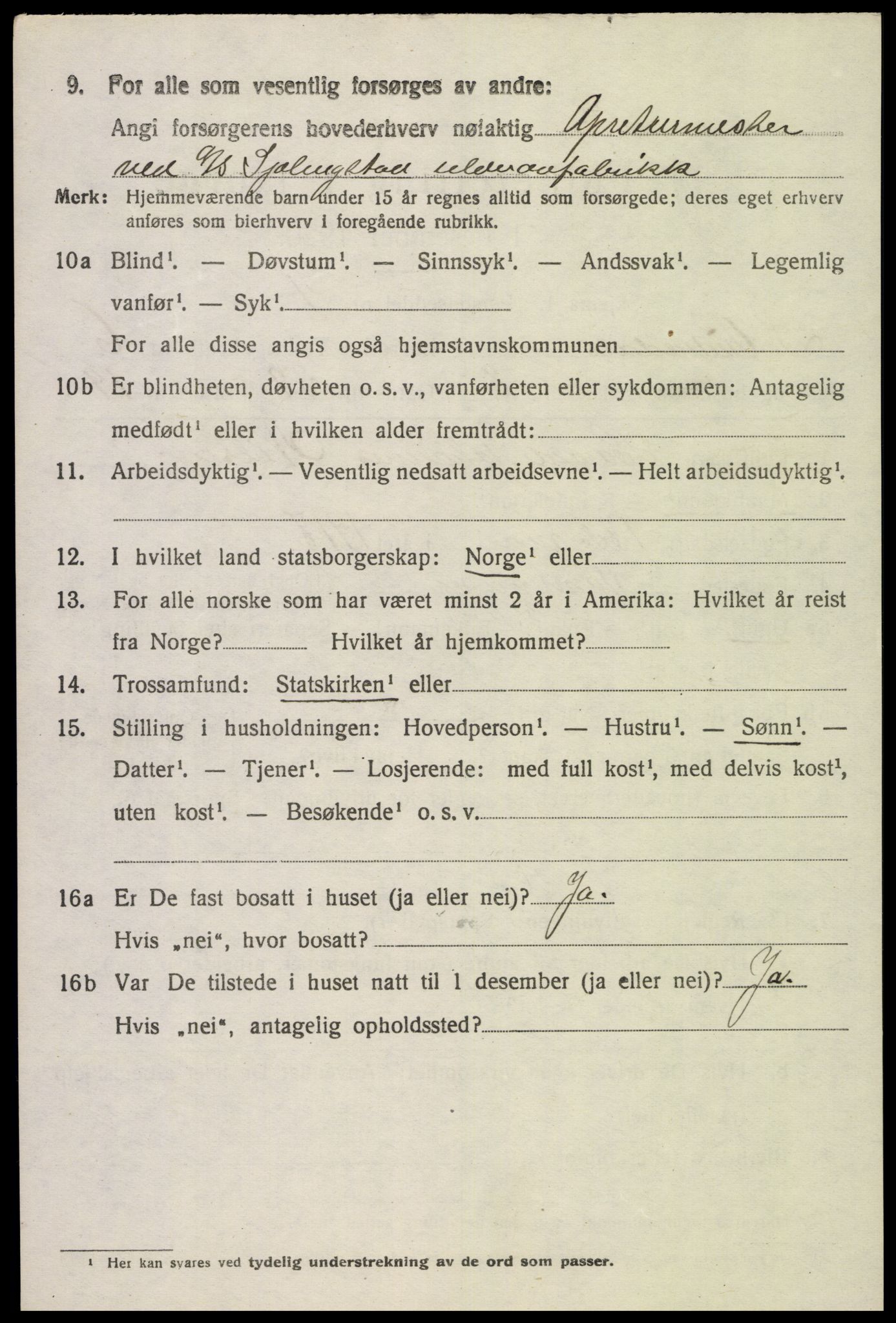 SAK, 1920 census for Sør-Audnedal, 1920, p. 2774