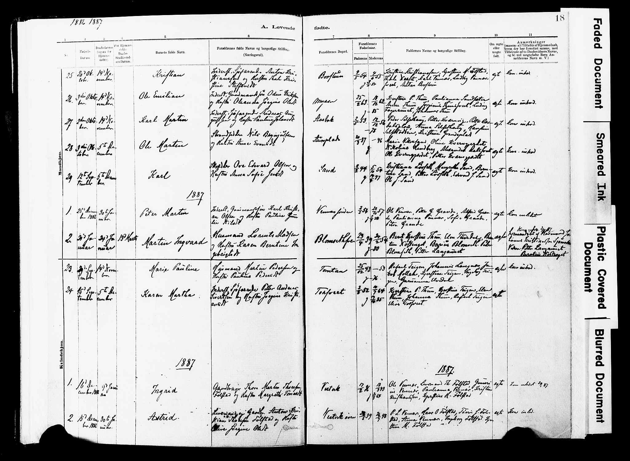 Ministerialprotokoller, klokkerbøker og fødselsregistre - Nord-Trøndelag, SAT/A-1458/744/L0420: Parish register (official) no. 744A04, 1882-1904, p. 18