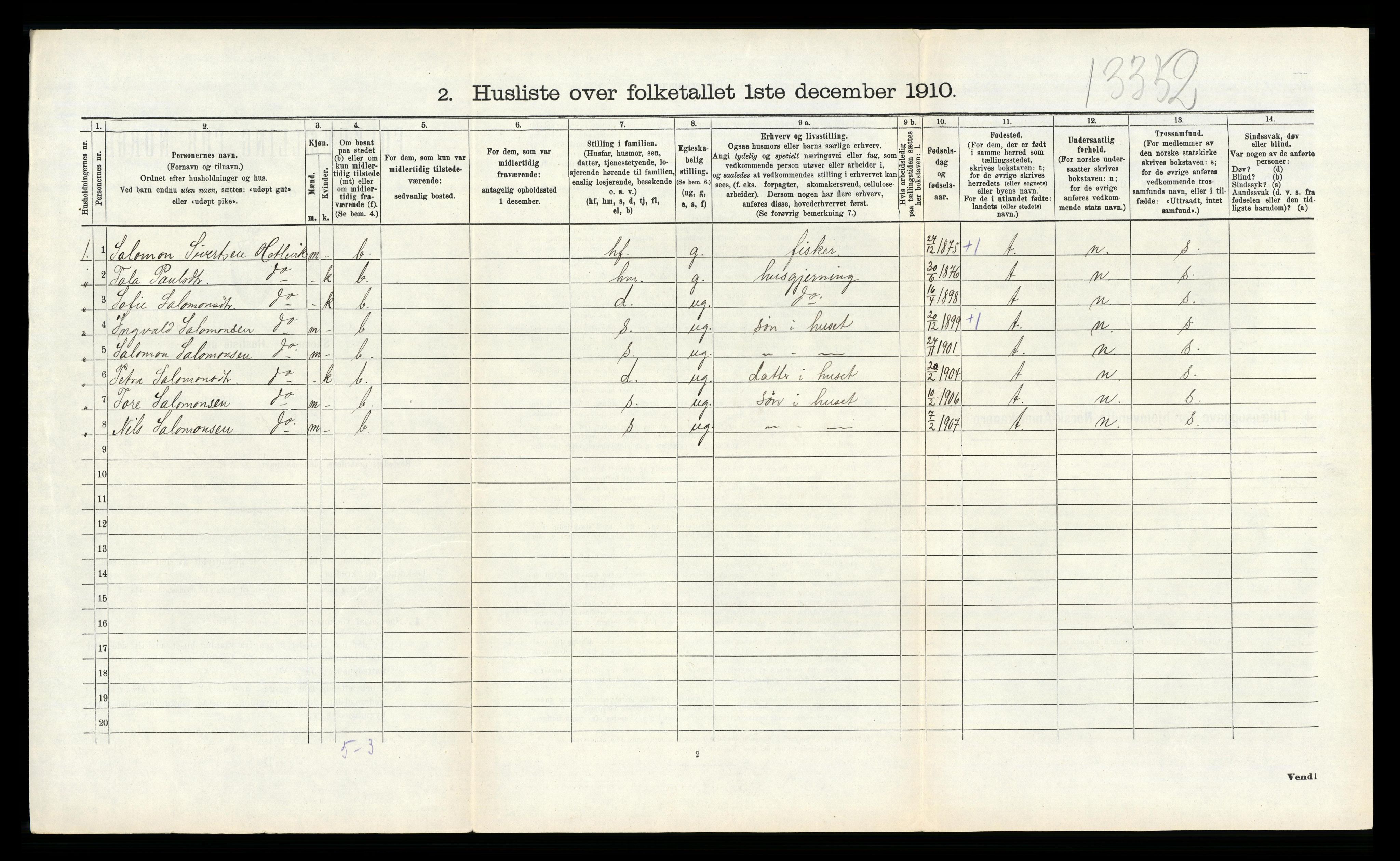 RA, 1910 census for Askøy, 1910, p. 897