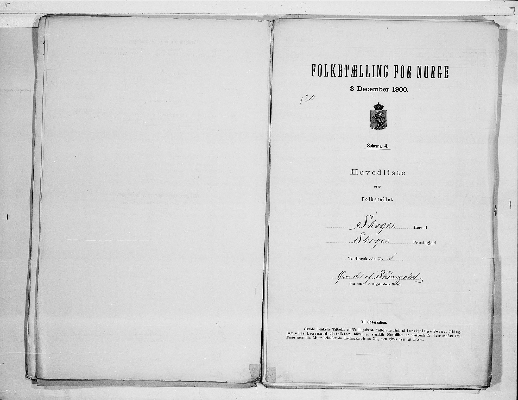 RA, 1900 census for Skoger, 1900, p. 4