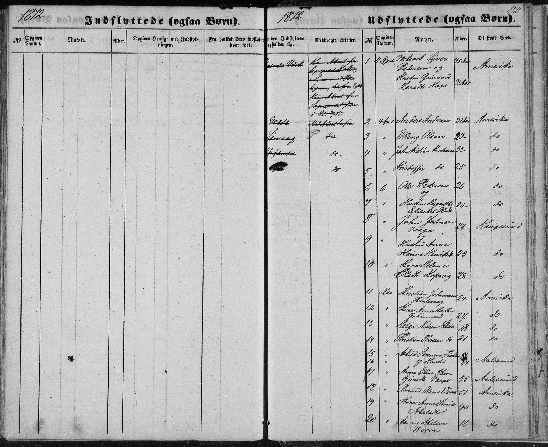 Avaldsnes sokneprestkontor, SAST/A -101851/H/Ha/Haa/L0010: Parish register (official) no. A 10, 1857-1876, p. 180