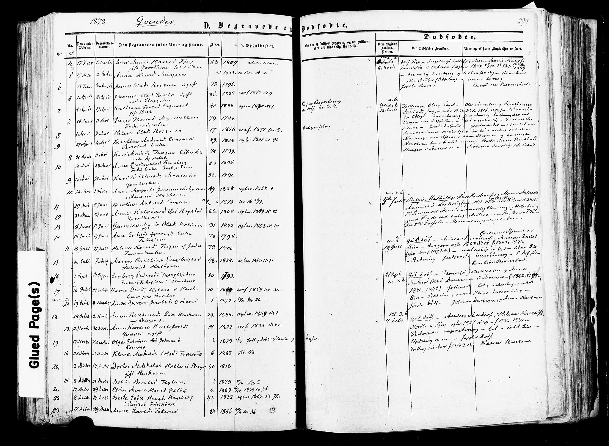 Aurskog prestekontor Kirkebøker, SAO/A-10304a/F/Fa/L0007: Parish register (official) no. I 7, 1854-1877, p. 299