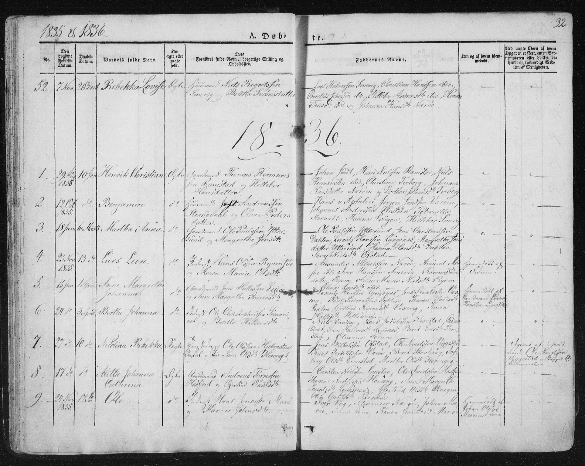 Ministerialprotokoller, klokkerbøker og fødselsregistre - Nord-Trøndelag, AV/SAT-A-1458/784/L0669: Parish register (official) no. 784A04, 1829-1859, p. 32