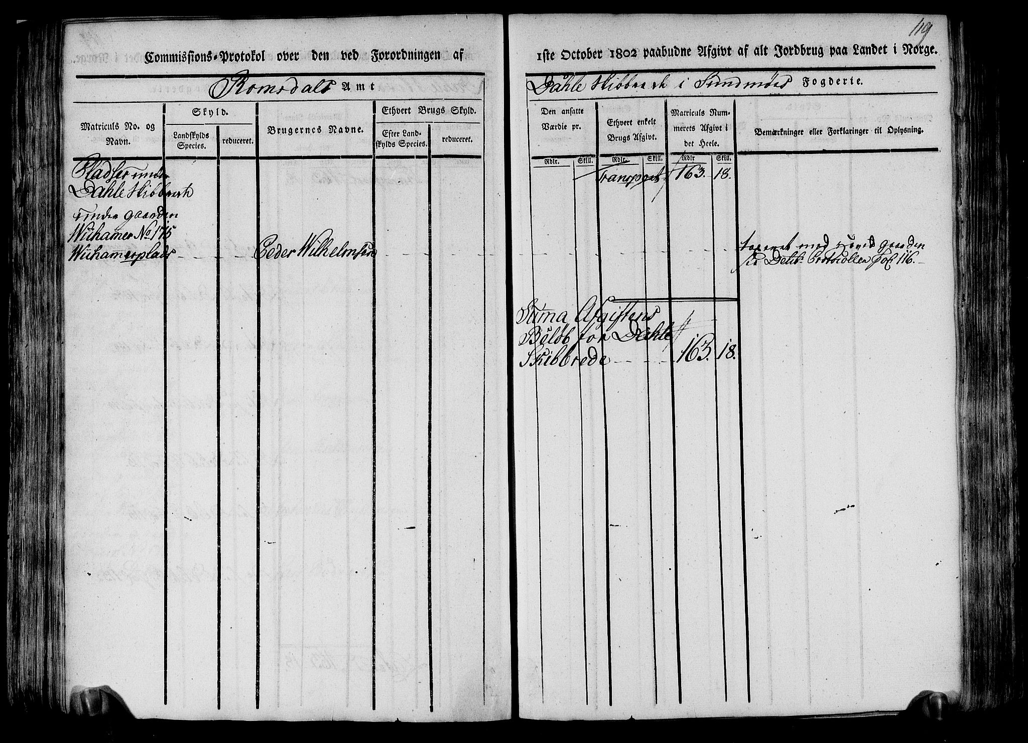 Rentekammeret inntil 1814, Realistisk ordnet avdeling, RA/EA-4070/N/Ne/Nea/L0123: Sunnmøre fogderi. Kommisjonsprotokoll for fogderiets nordre del - Valle, Dale, Sunnylven, Vatne, Grytten og Borgund skipreider, 1803, p. 121