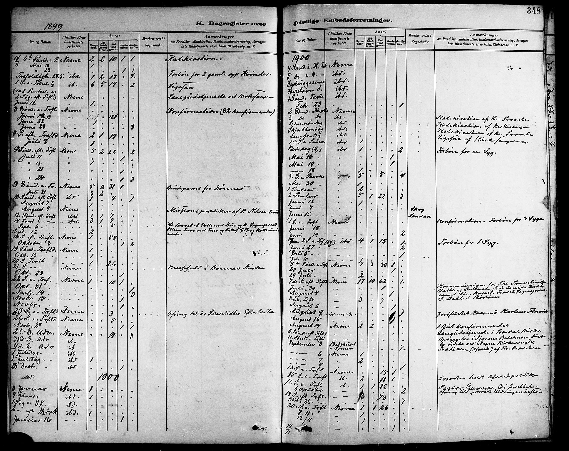 Ministerialprotokoller, klokkerbøker og fødselsregistre - Nordland, AV/SAT-A-1459/838/L0559: Parish register (copy) no. 838C06, 1893-1910, p. 348